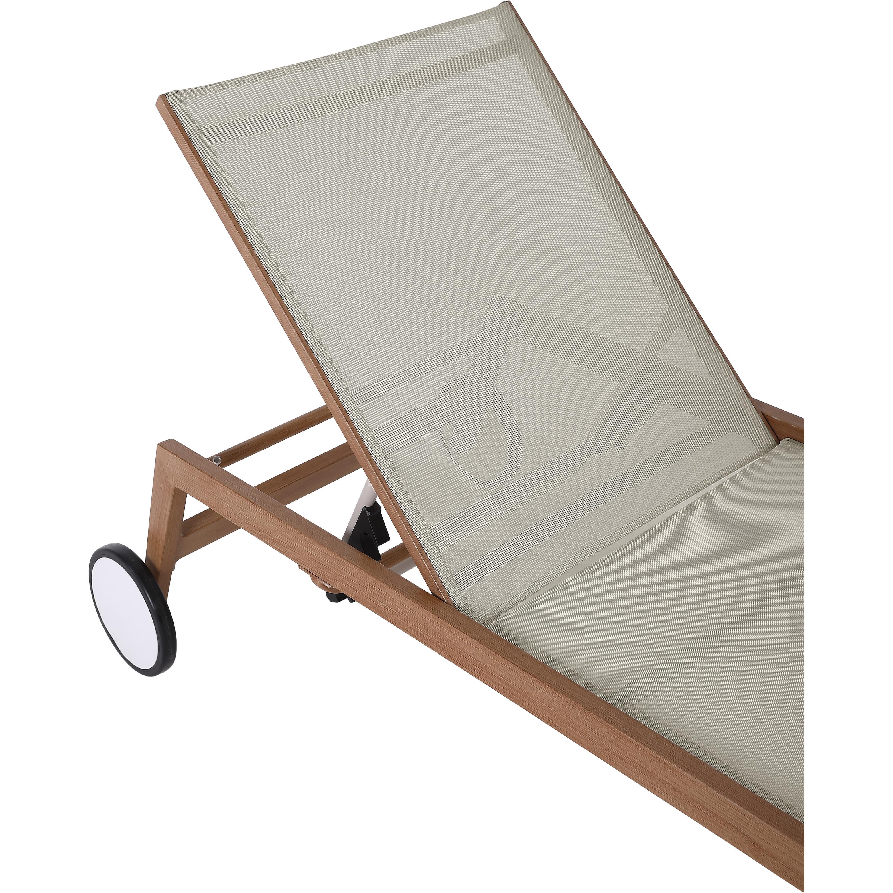 Meridian Maui Grey Water Resistant Fabric Outdoor Patio Lounger