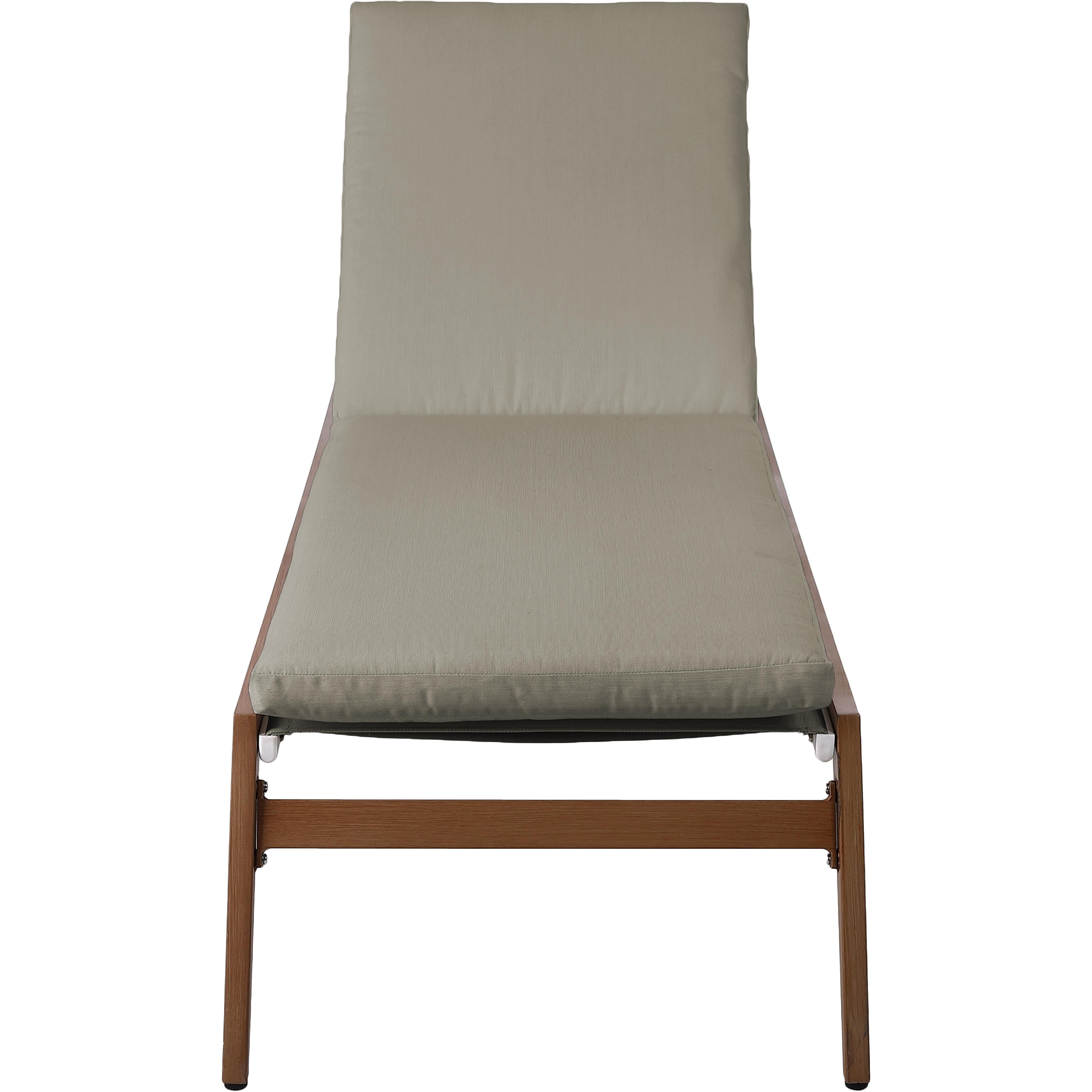 Meridian Maui Grey Water Resistant Fabric Outdoor Patio Lounger