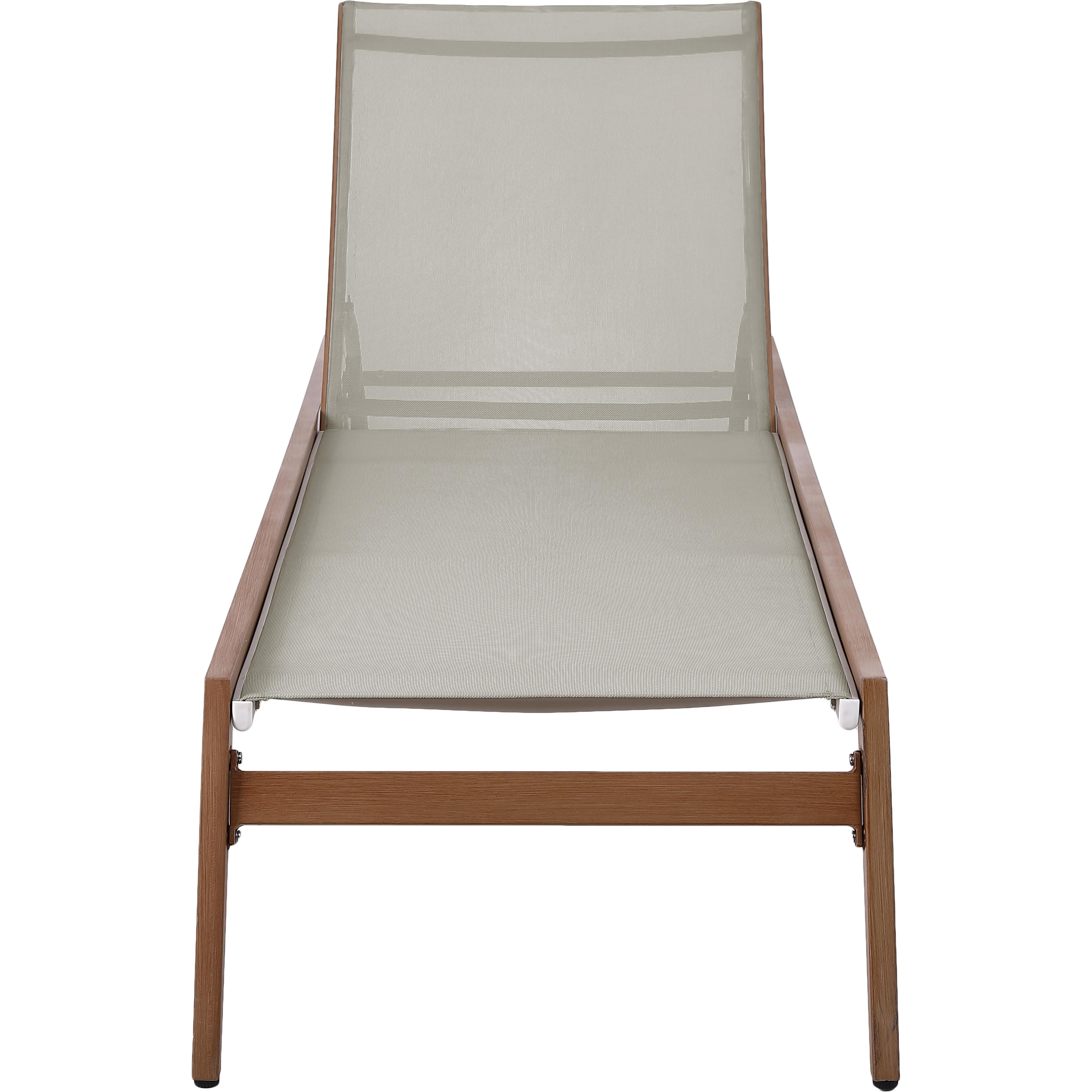 Meridian Maui Grey Water Resistant Fabric Outdoor Patio Lounger