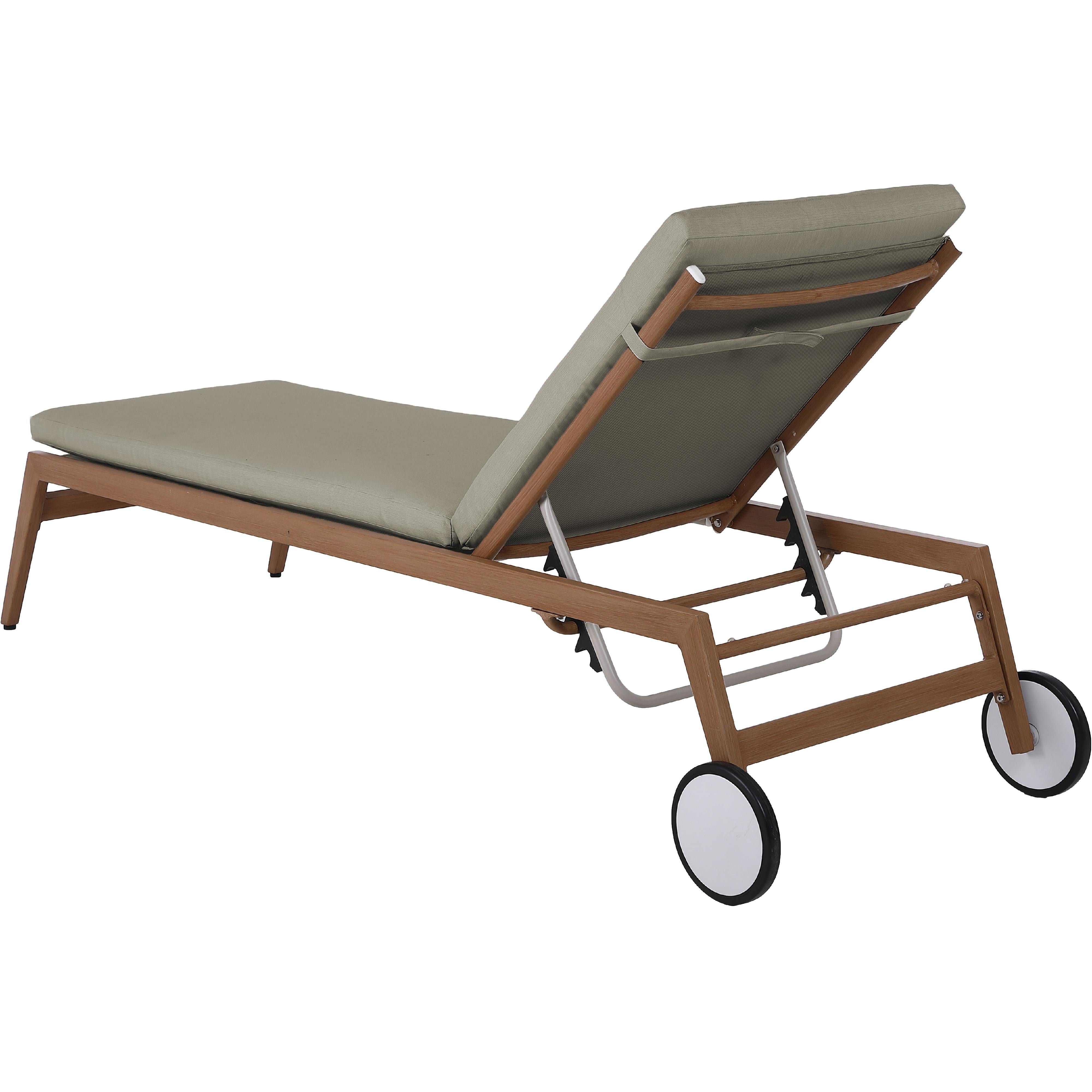 Meridian Maui Grey Water Resistant Fabric Outdoor Patio Lounger