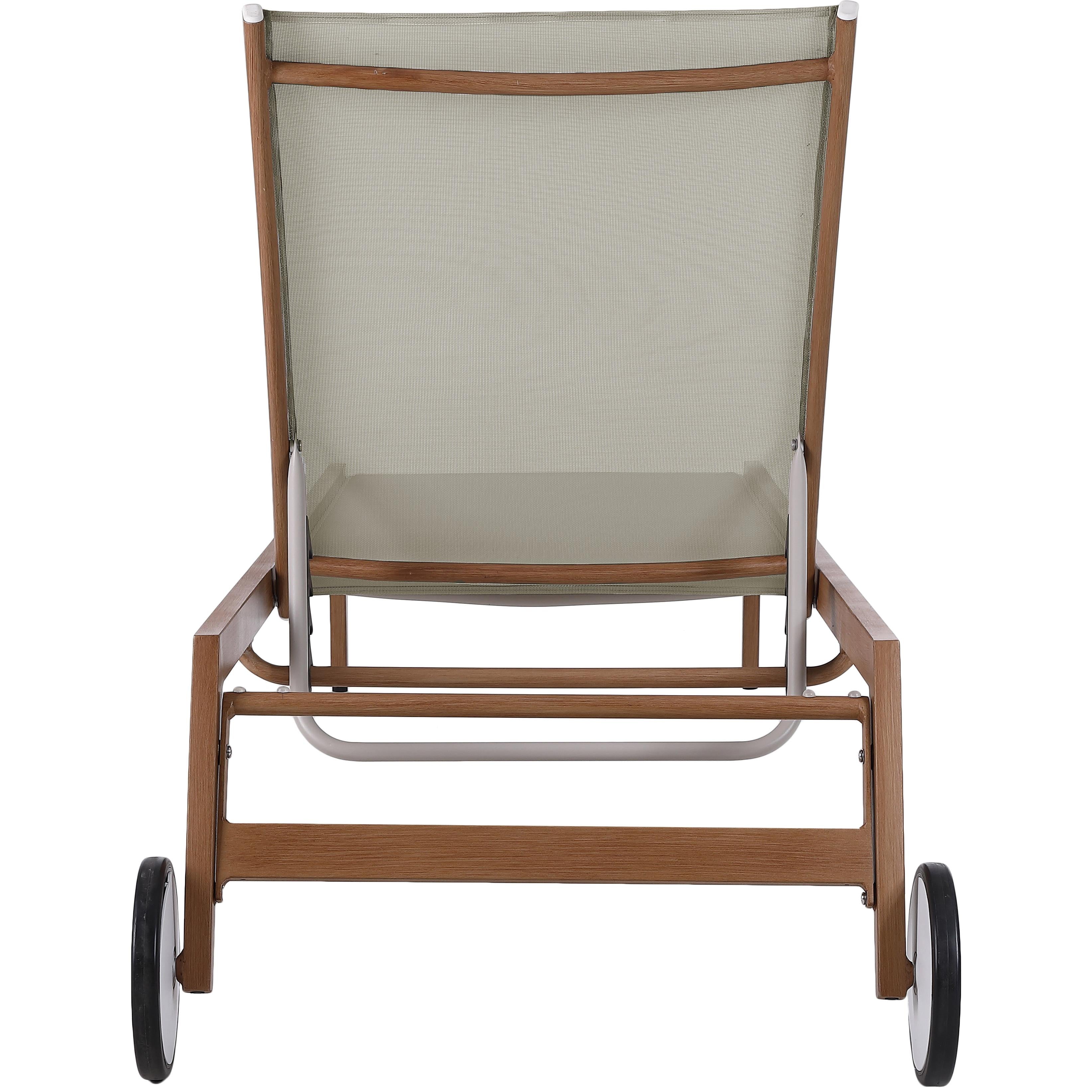 Meridian Maui Grey Water Resistant Fabric Outdoor Patio Lounger