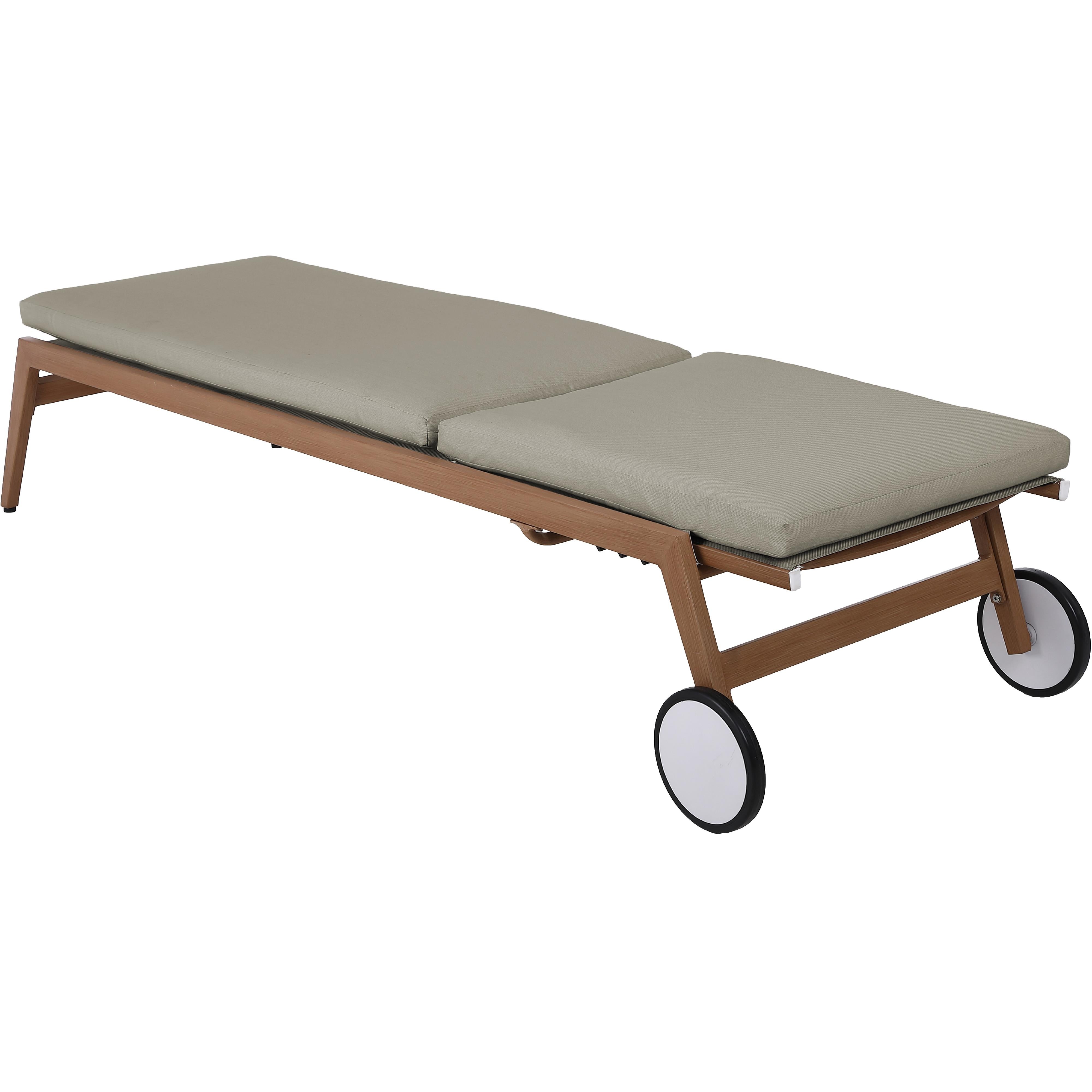 Meridian Maui Grey Water Resistant Fabric Outdoor Patio Lounger