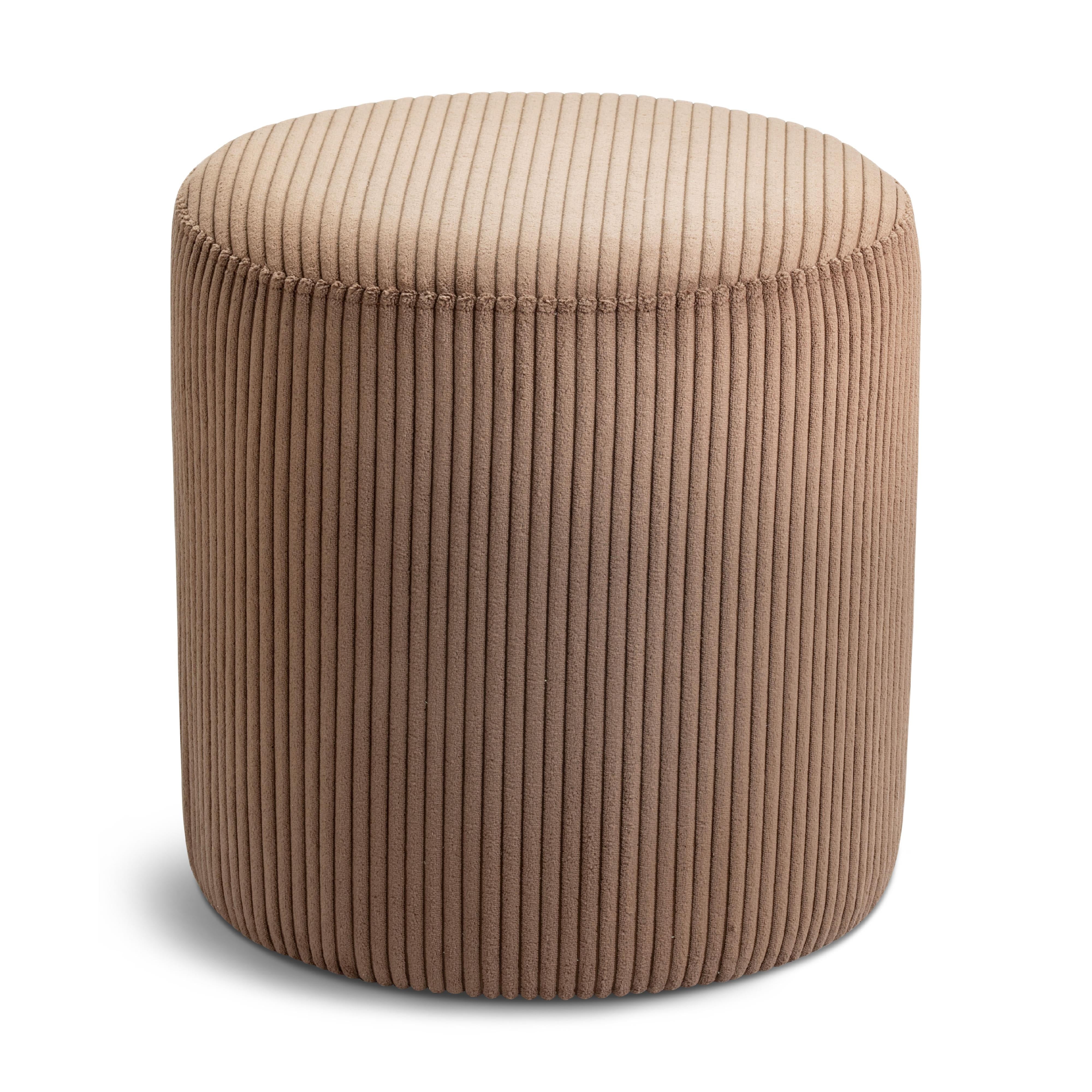 Meridian Roy Brown Microsuede Fabric Ottoman/Stool
