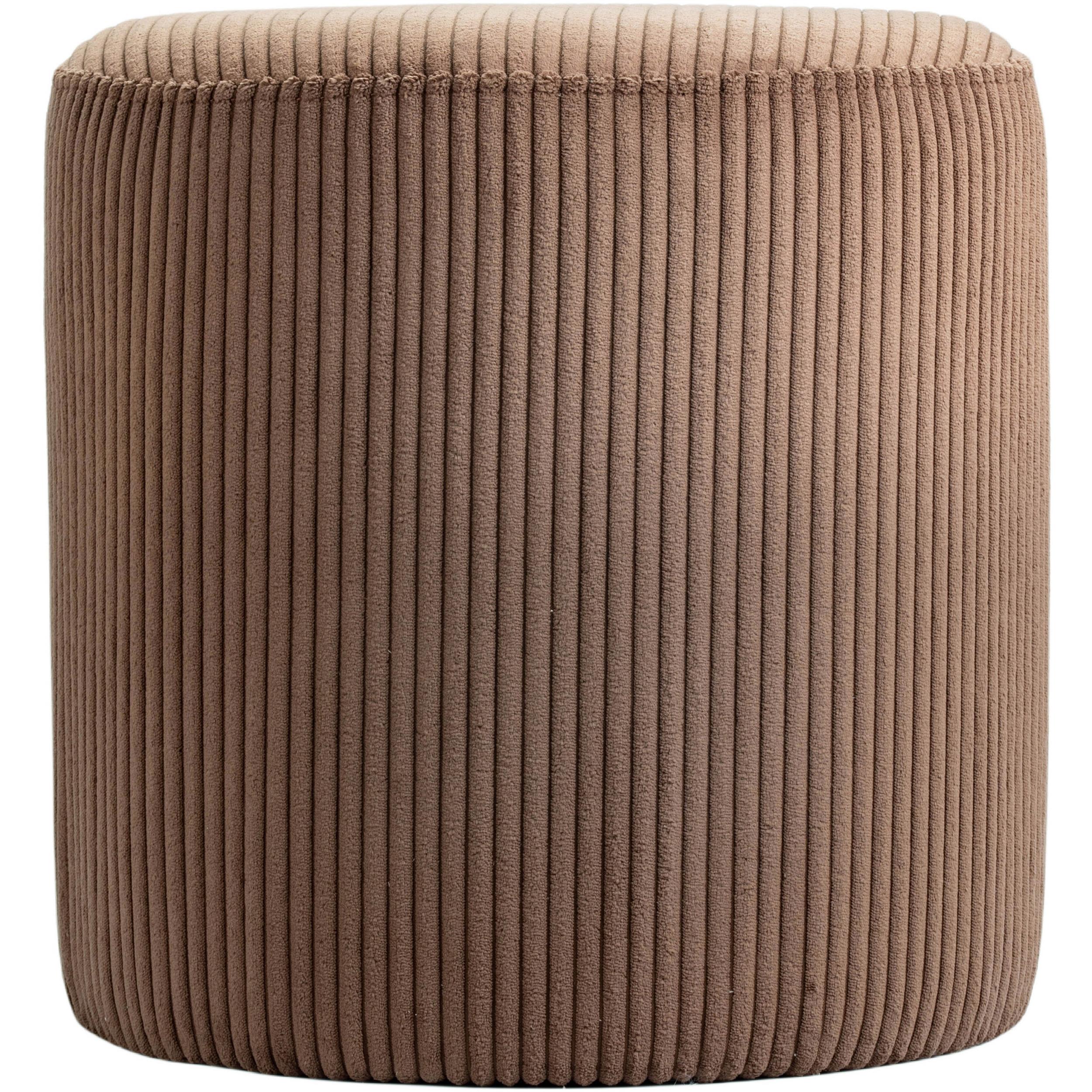 Meridian Roy Brown Microsuede Fabric Ottoman/Stool
