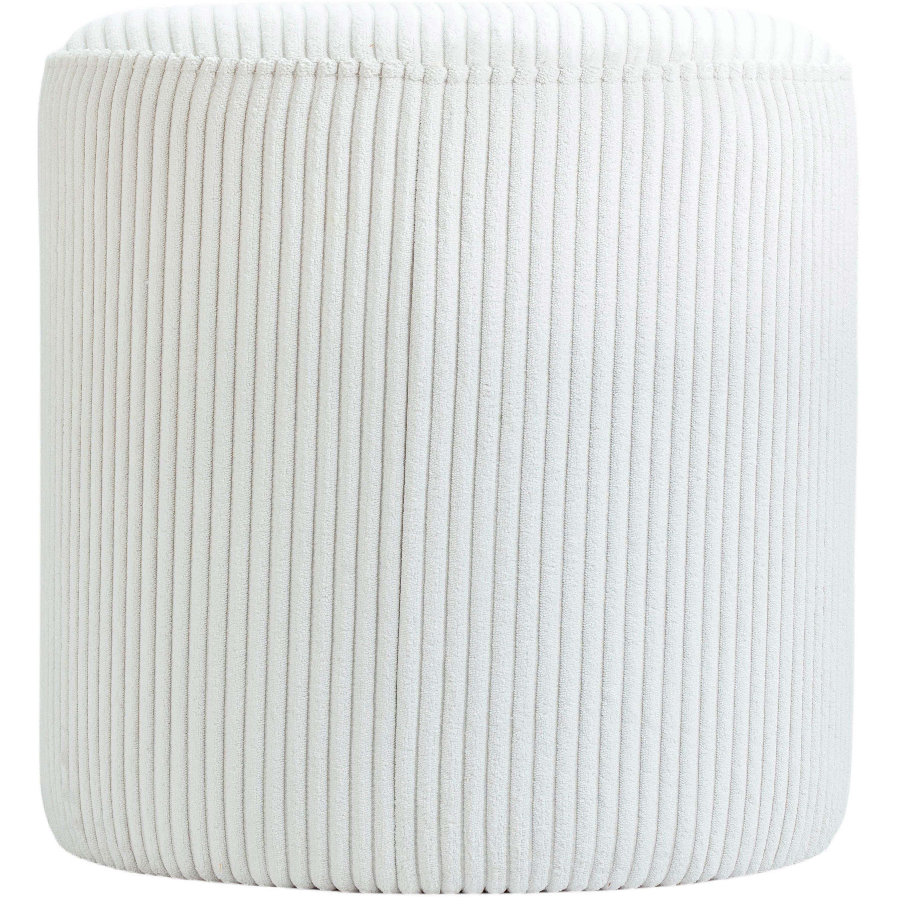 Meridian Roy Cream Microsuede Fabric Ottoman/Stool
