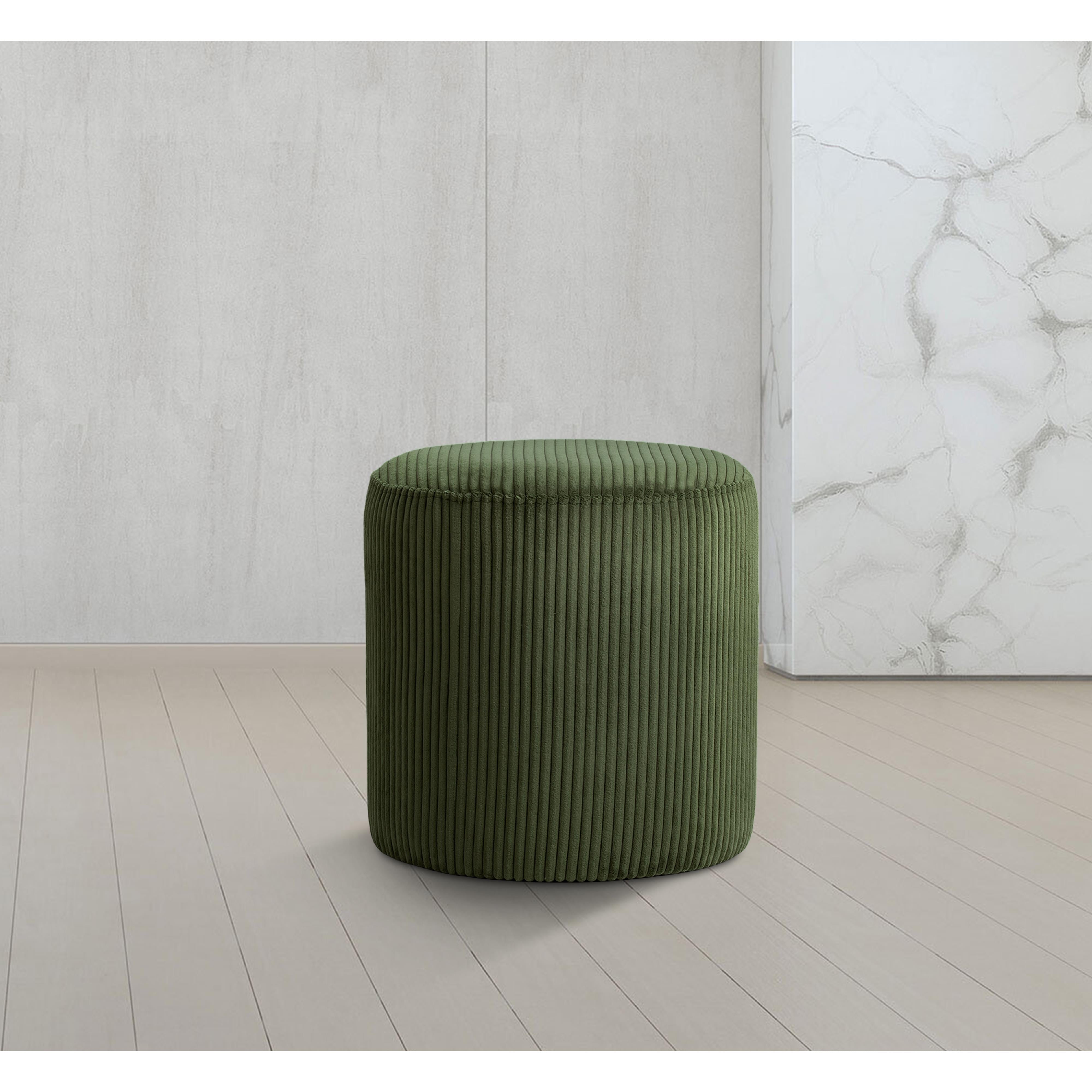 Meridian Roy Green Microsuede Fabric Ottoman/Stool