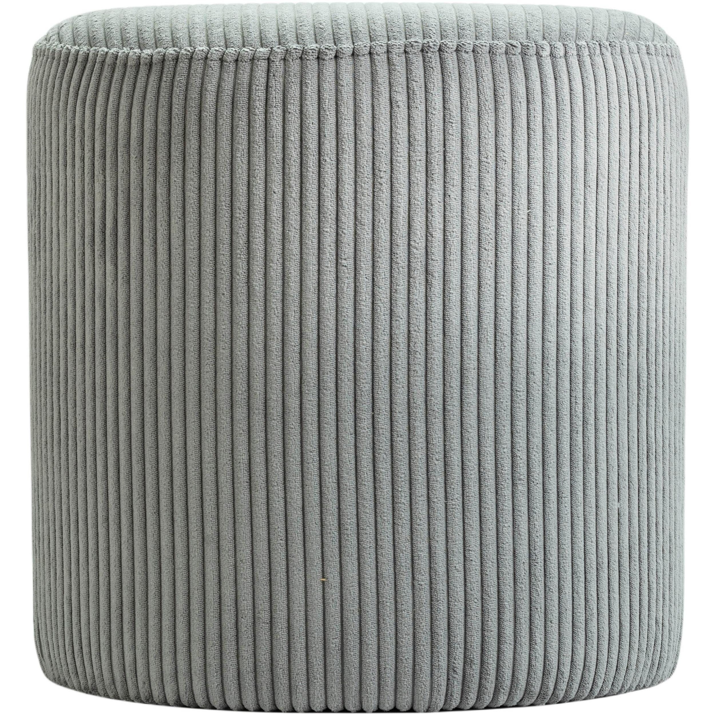 Meridian Roy Grey Microsuede Fabric Ottoman/Stool