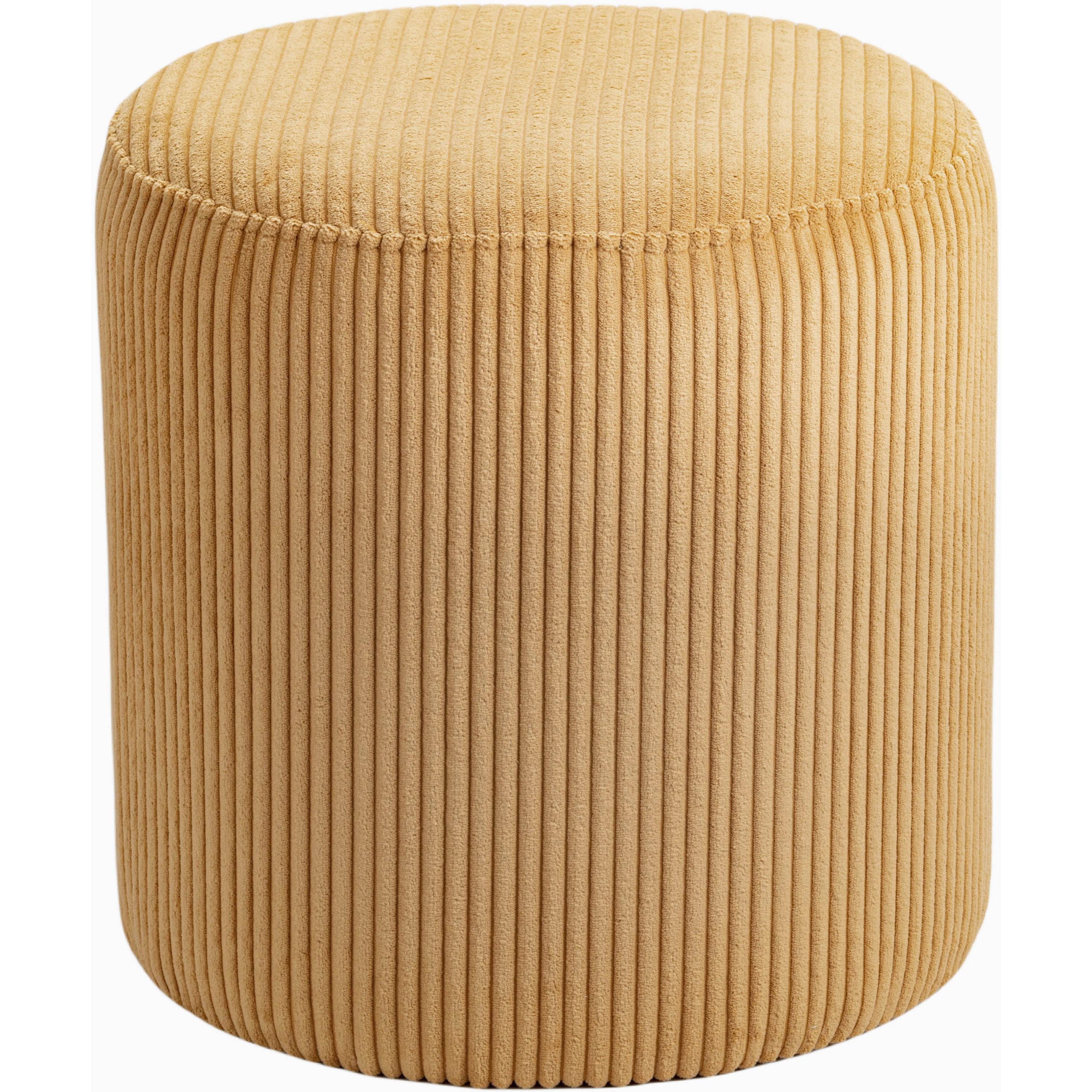 Meridian Roy Yellow Microsuede Fabric Ottoman/Stool