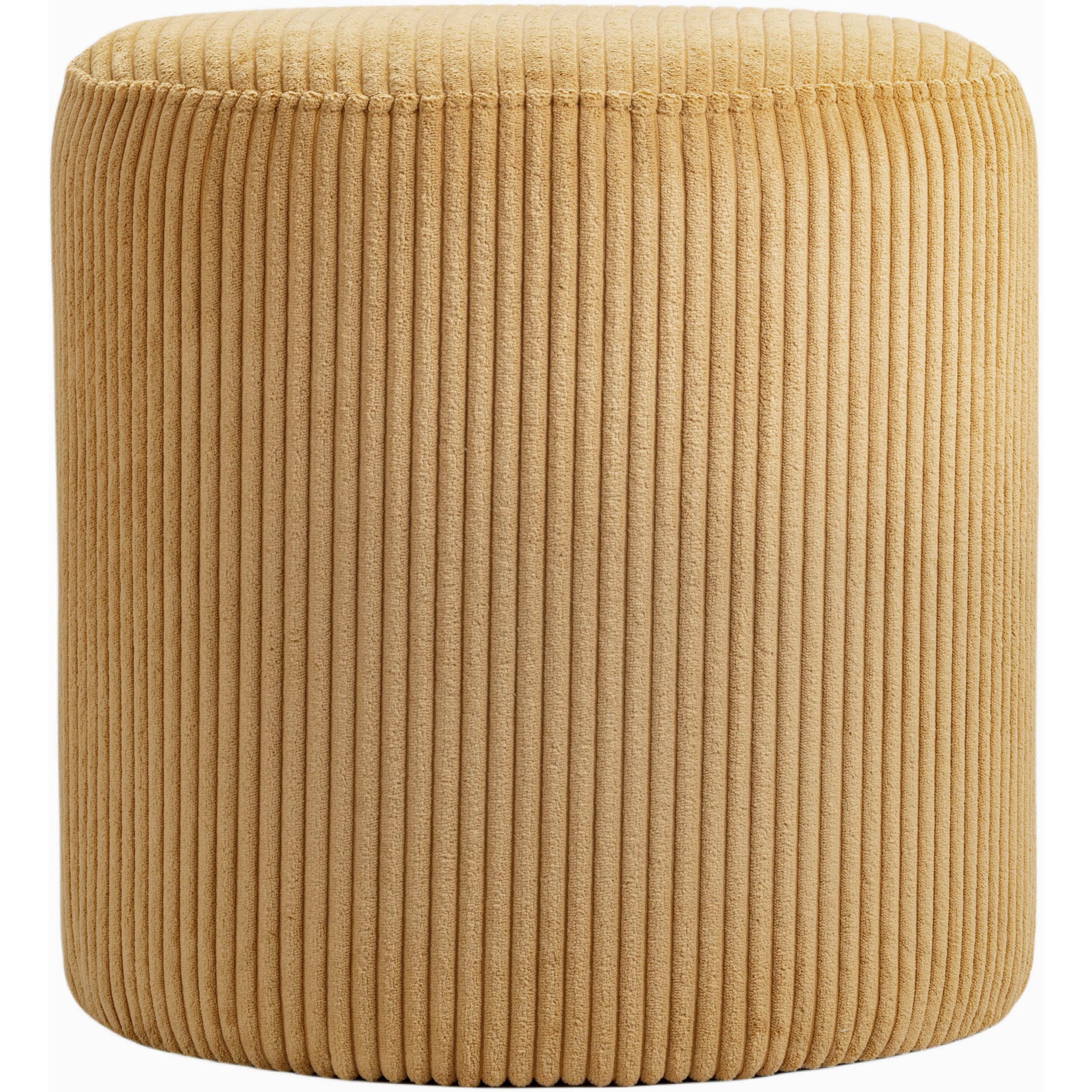 Meridian Roy Yellow Microsuede Fabric Ottoman/Stool