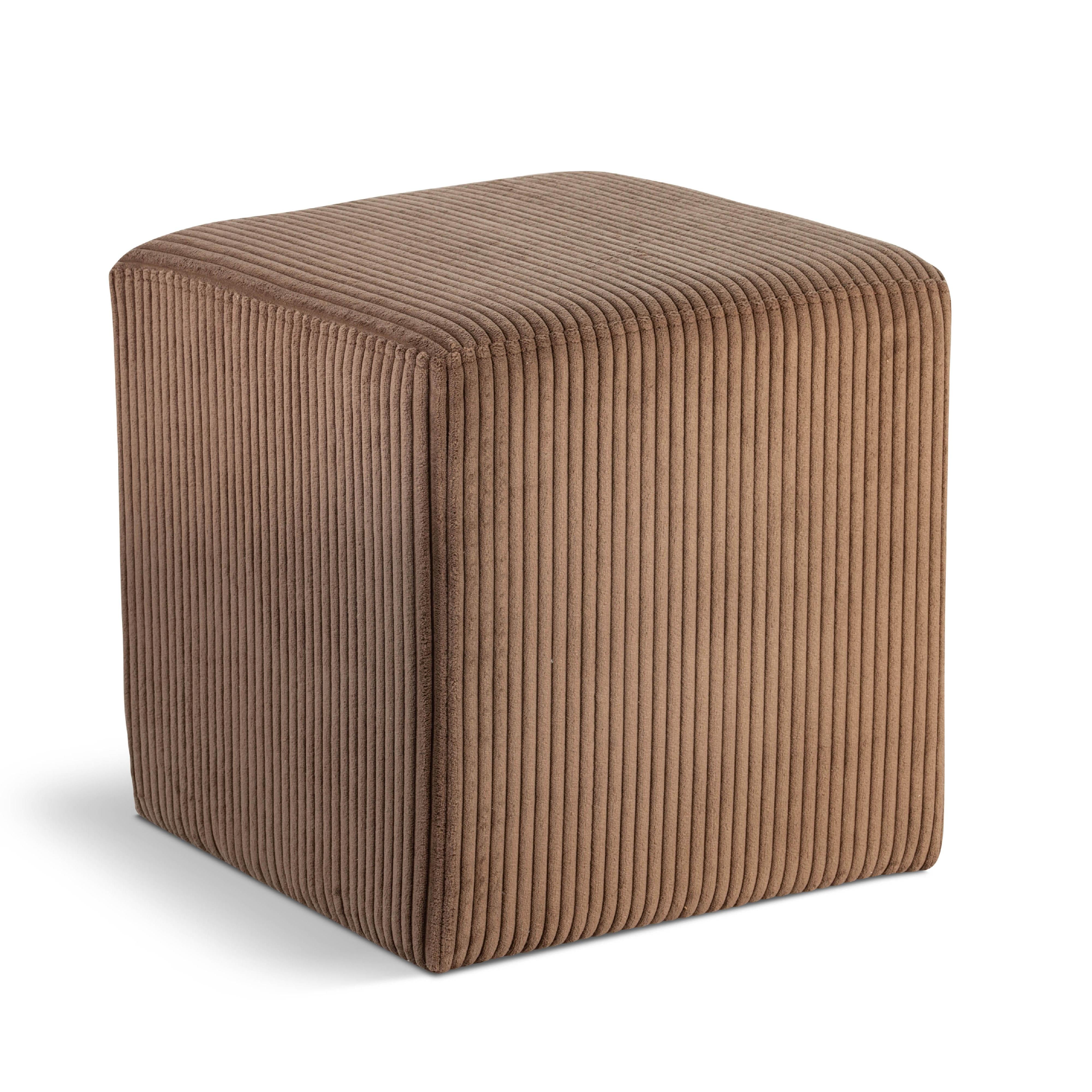 Meridian Roy Brown Microsuede Fabric Ottoman/Stool