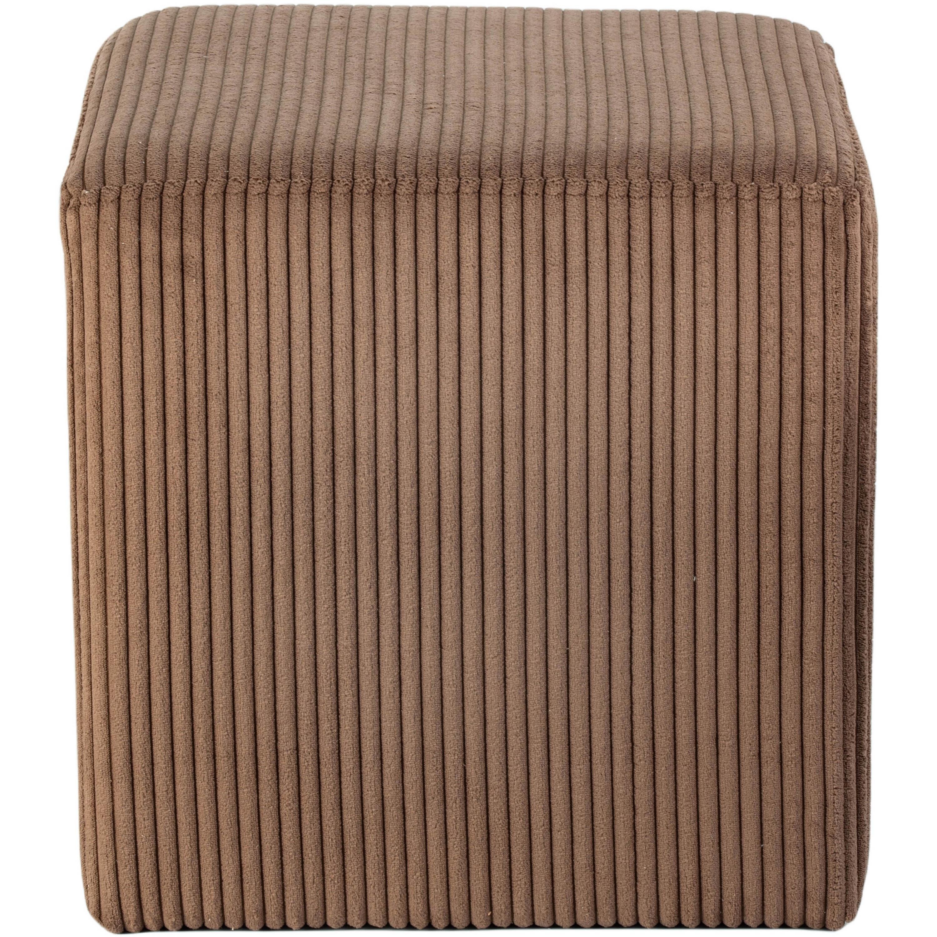 Meridian Roy Brown Microsuede Fabric Ottoman/Stool