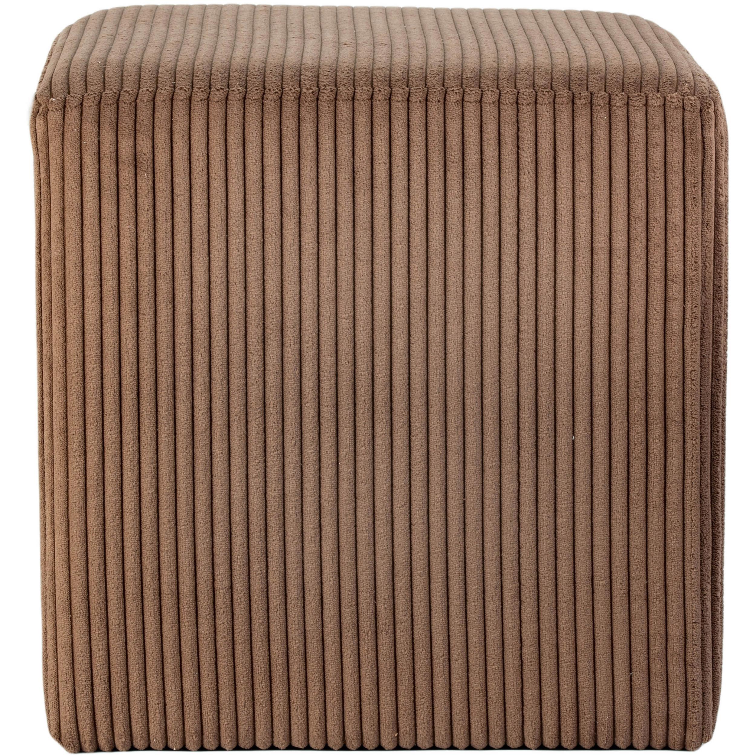 Meridian Roy Brown Microsuede Fabric Ottoman/Stool
