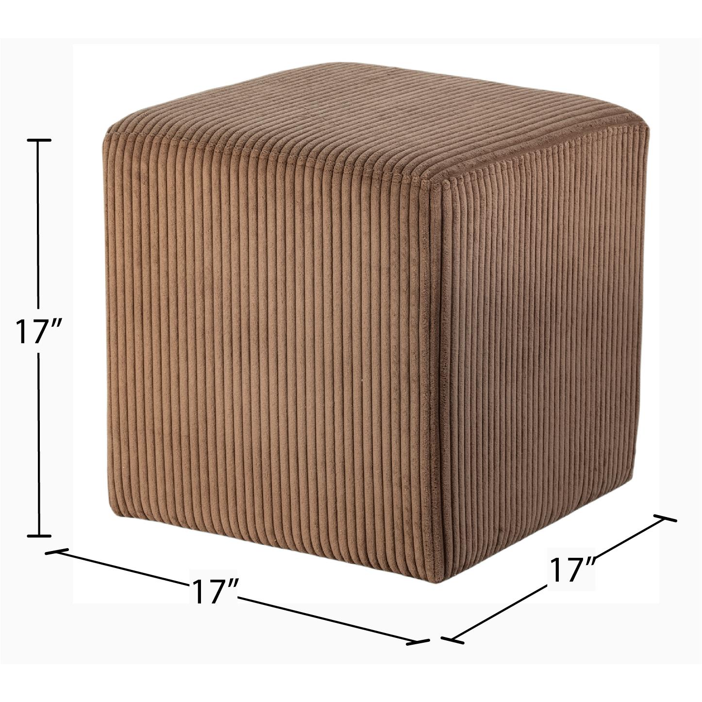 Meridian Roy Brown Microsuede Fabric Ottoman/Stool
