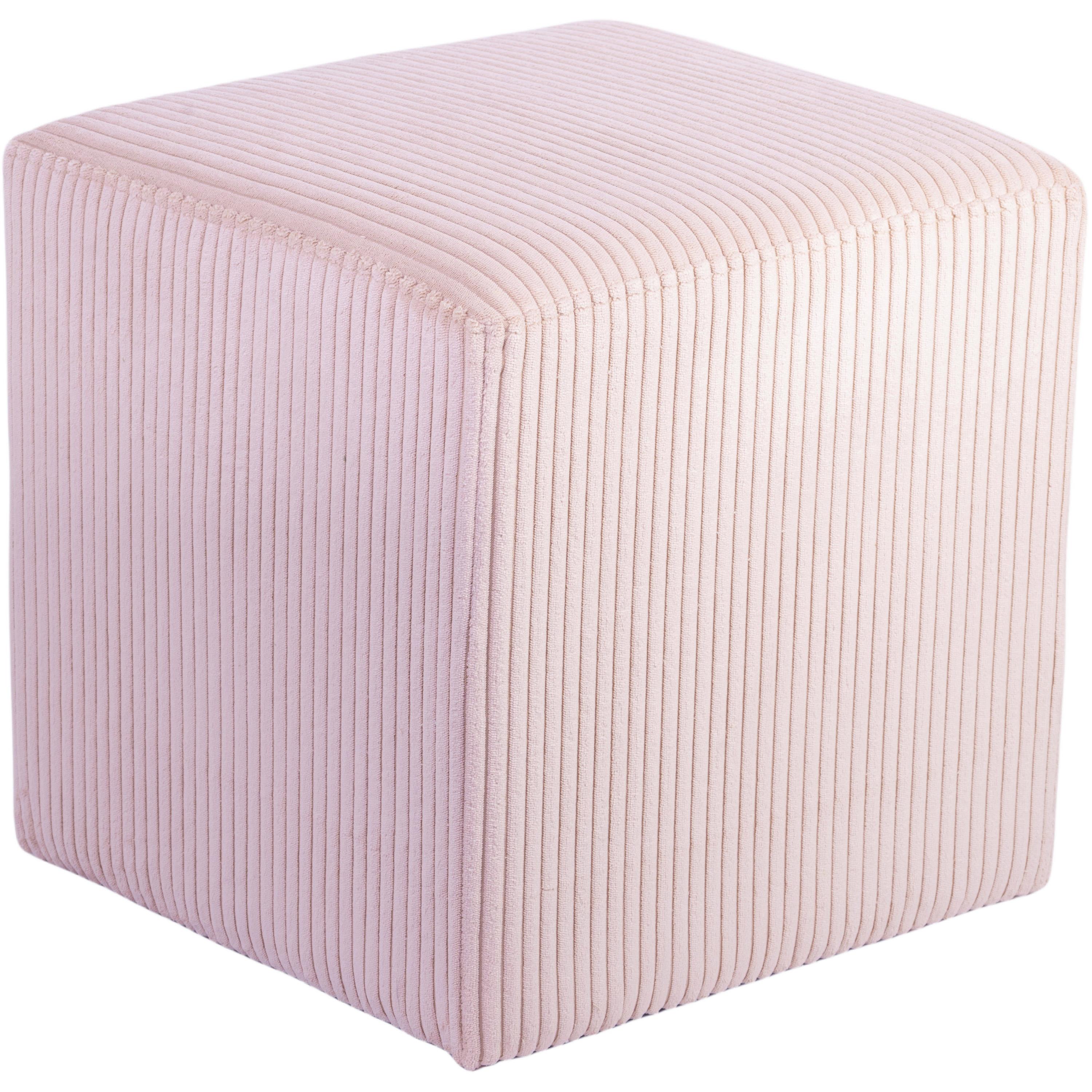 Meridian Roy Pink Microsuede Fabric Ottoman/Stool