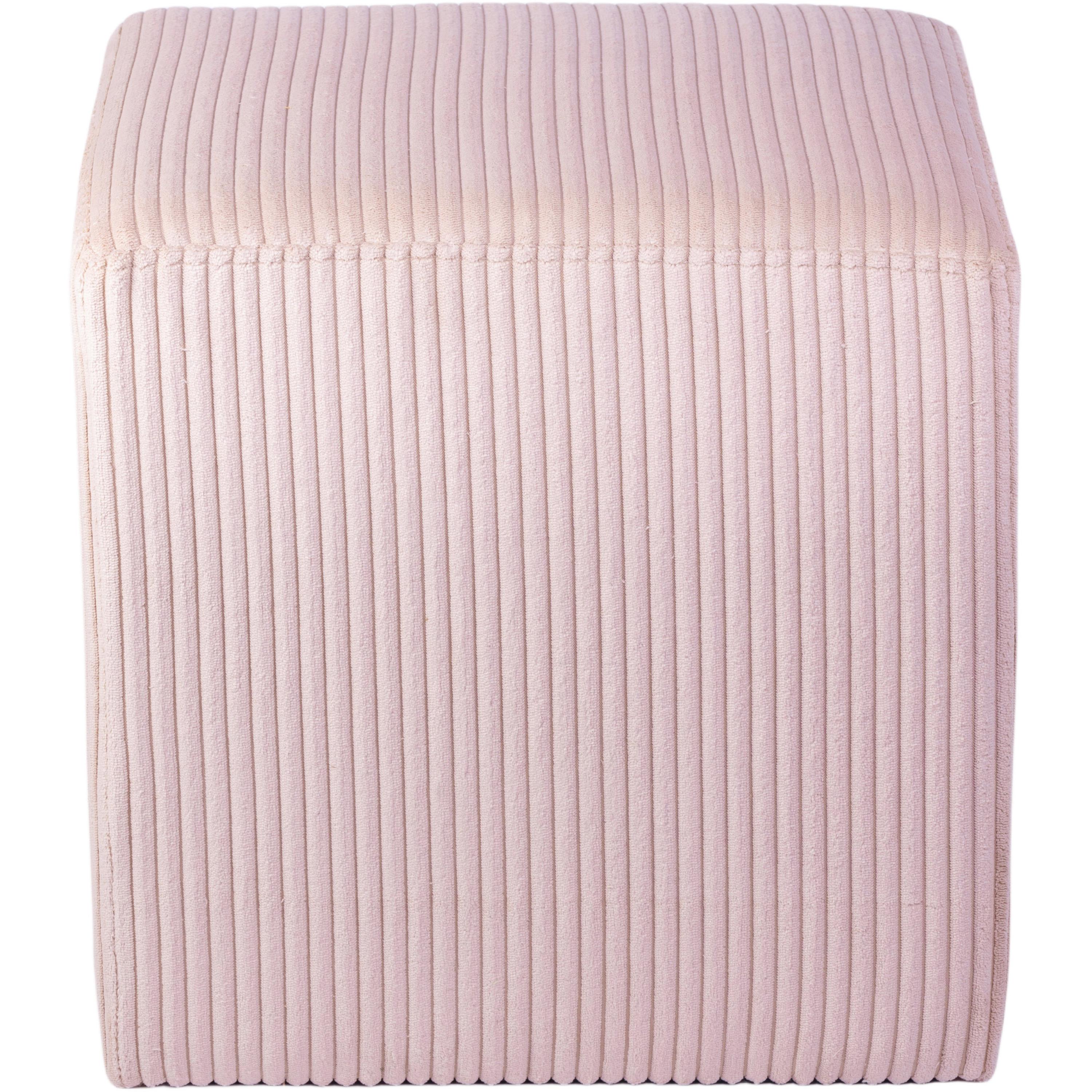 Meridian Roy Pink Microsuede Fabric Ottoman/Stool