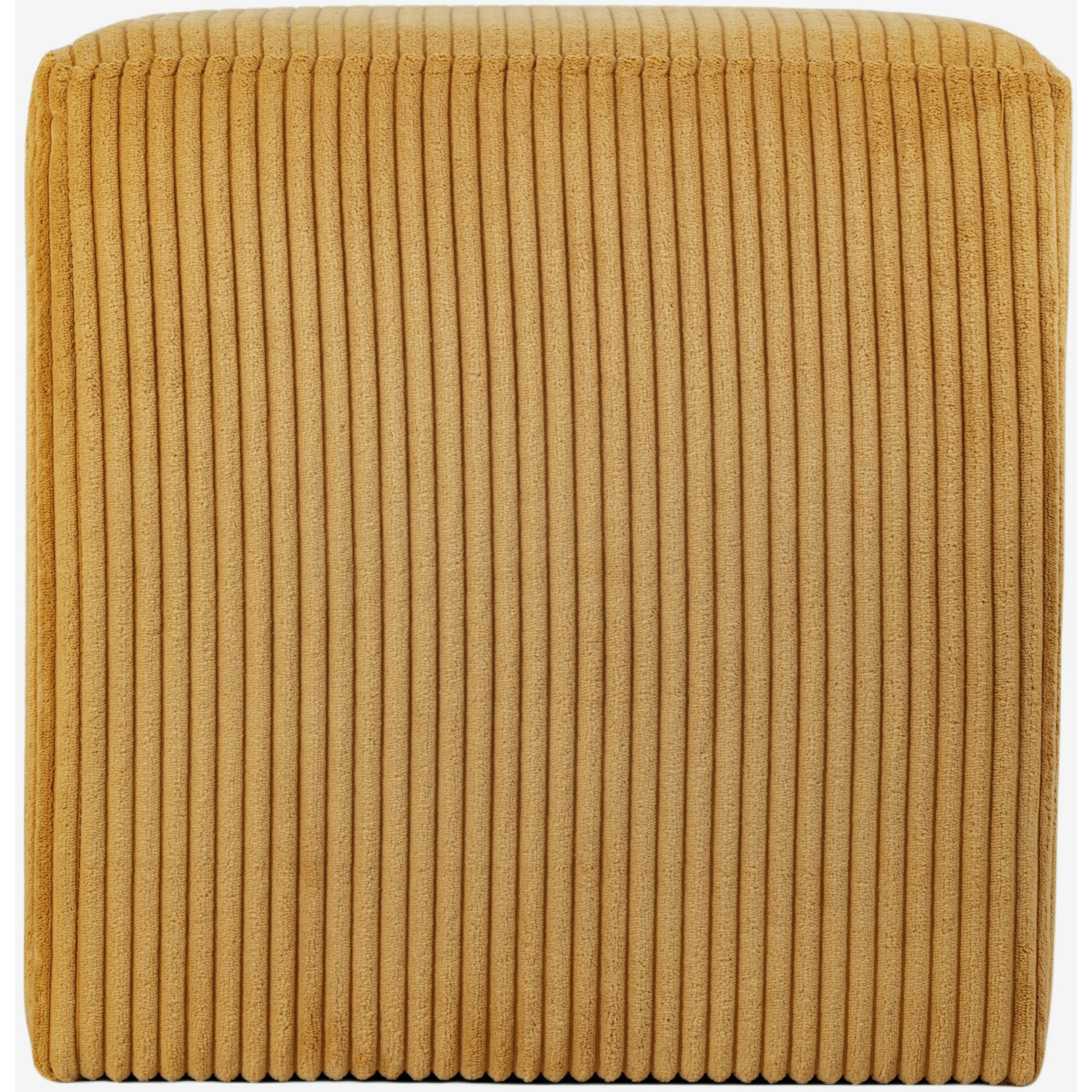 Meridian Roy Yellow Microsuede Fabric Ottoman/Stool