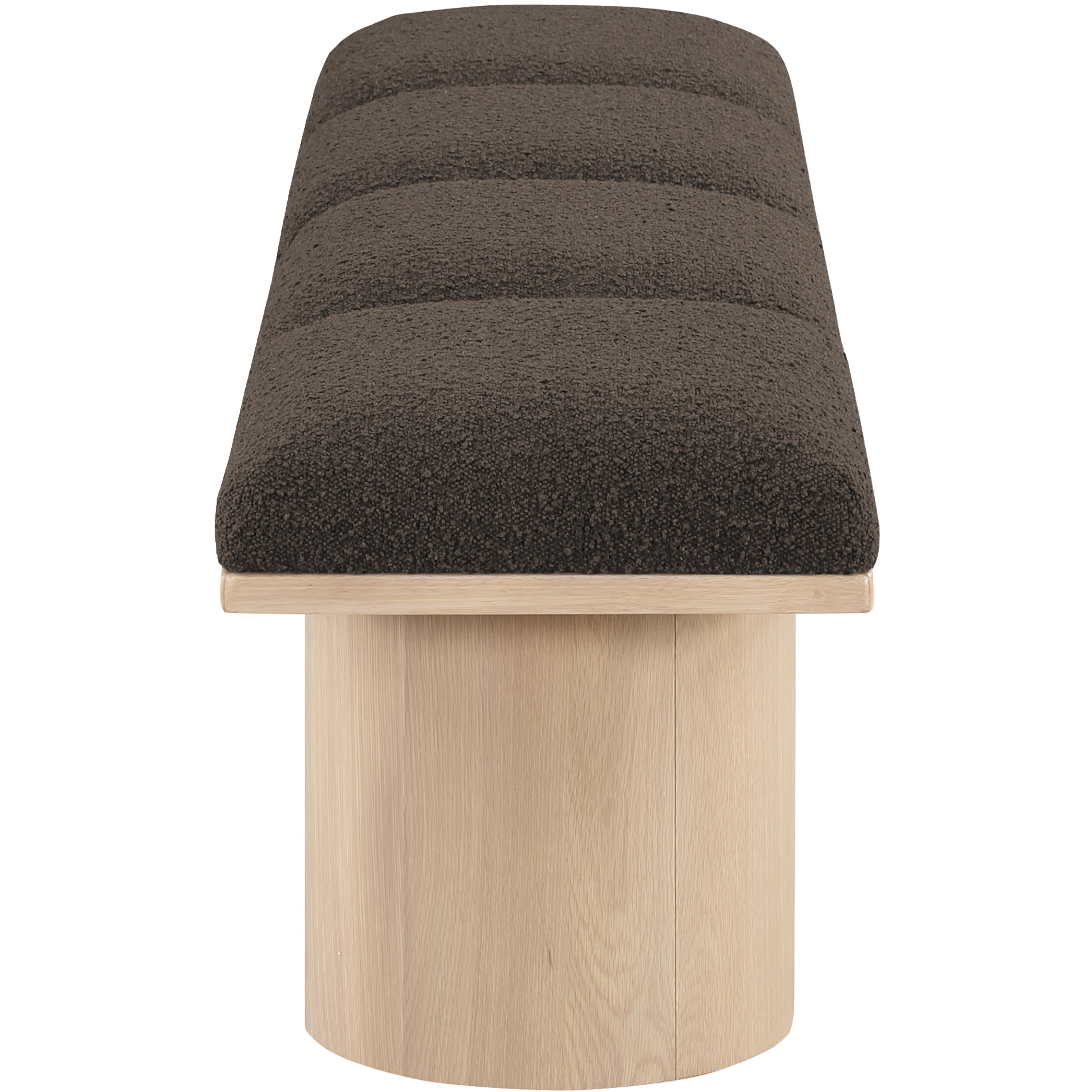 Meridian Pavilion Brown Boucle Fabric Bench