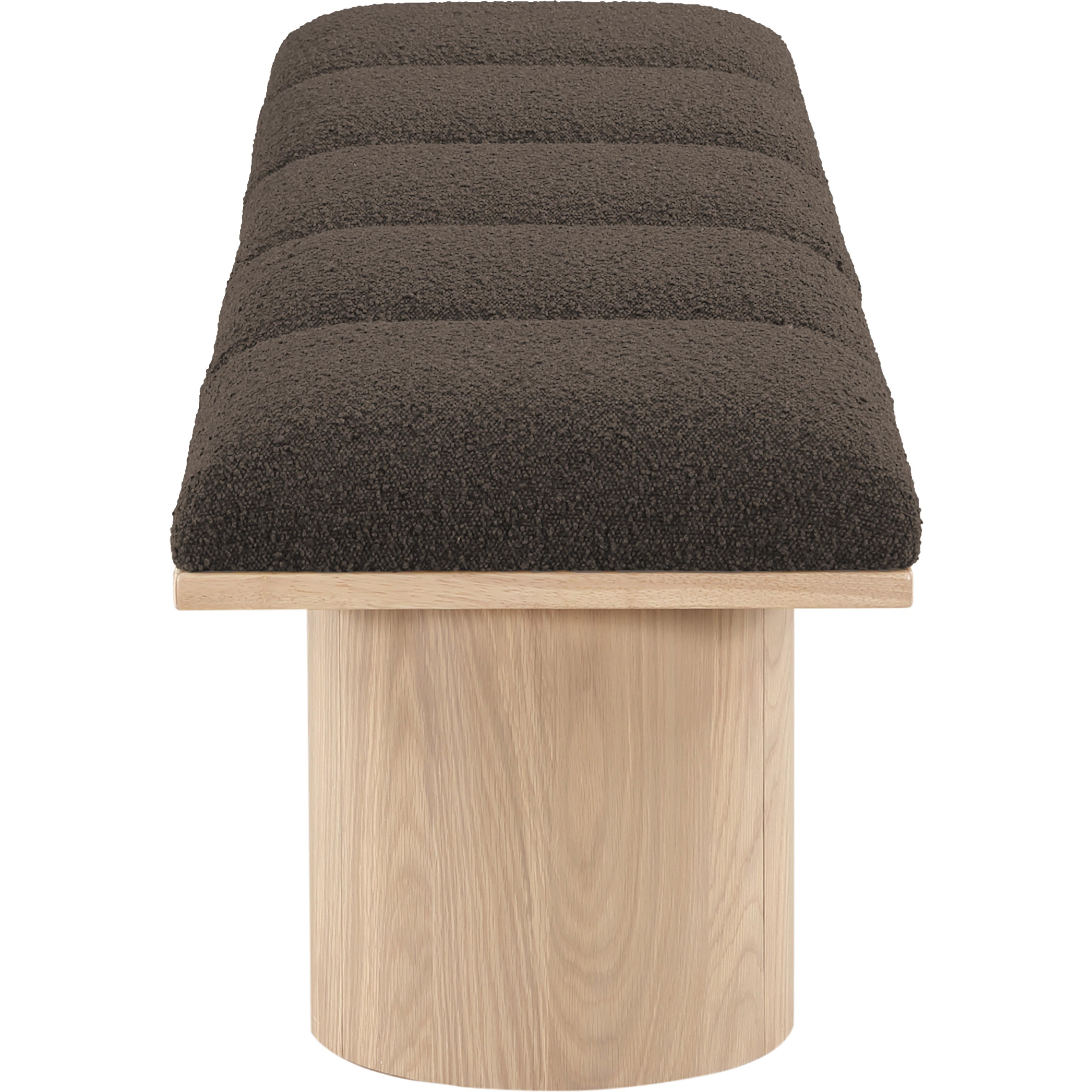 Meridian Pavilion Brown Boucle Fabric Bench