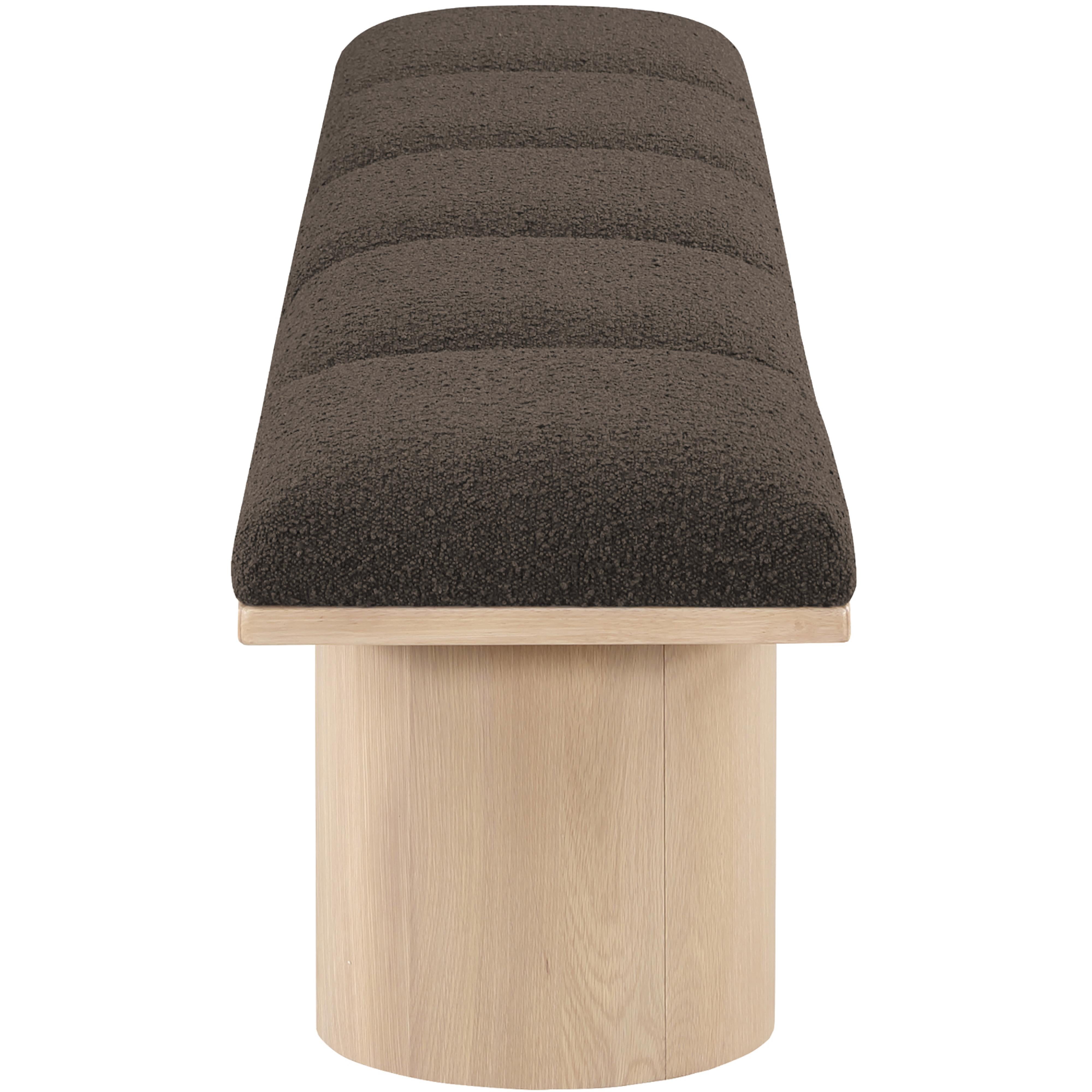 Meridian Pavilion Brown Boucle Fabric Bench