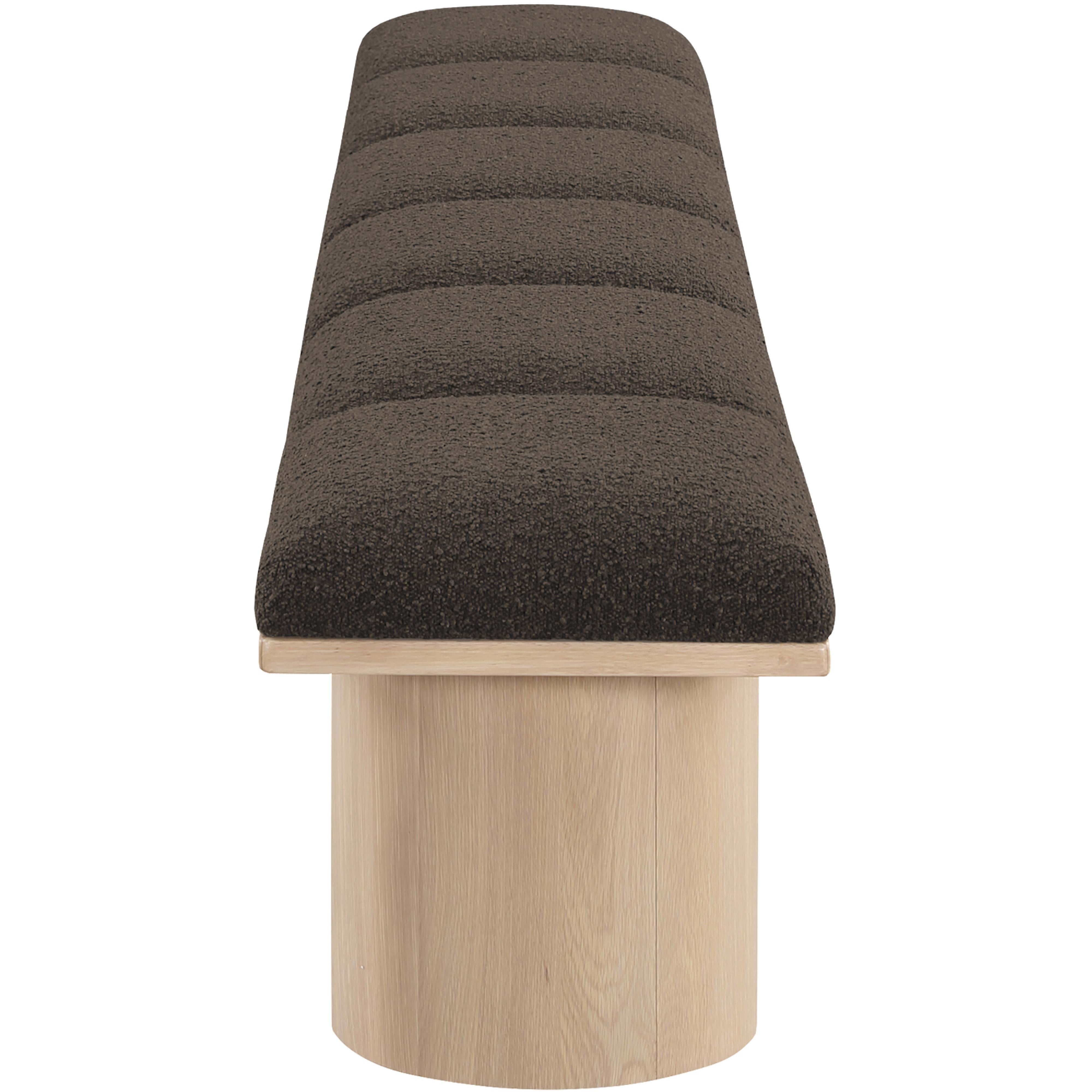 Meridian Pavilion Brown Boucle Fabric Bench