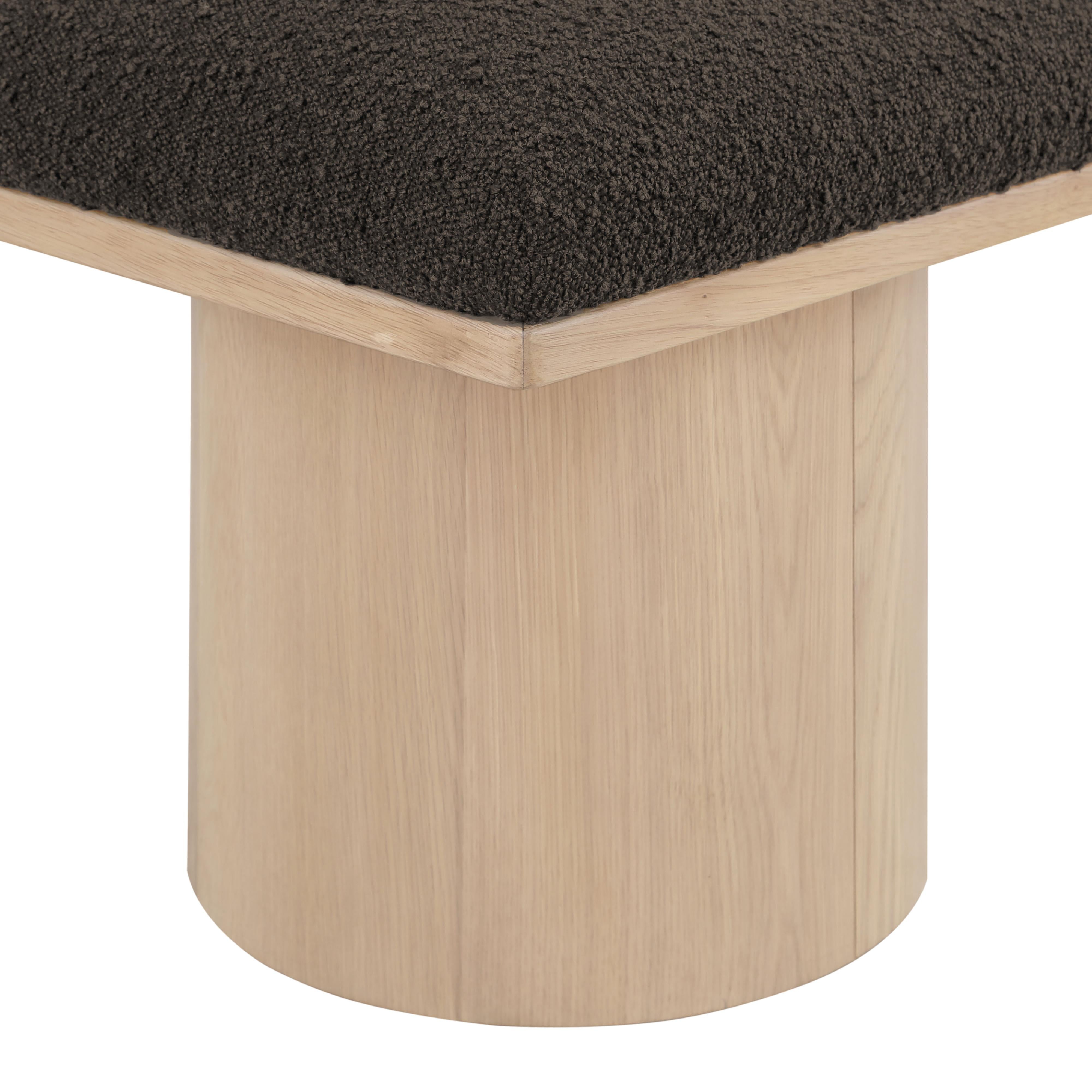 Meridian Pavilion Brown Boucle Fabric Bench
