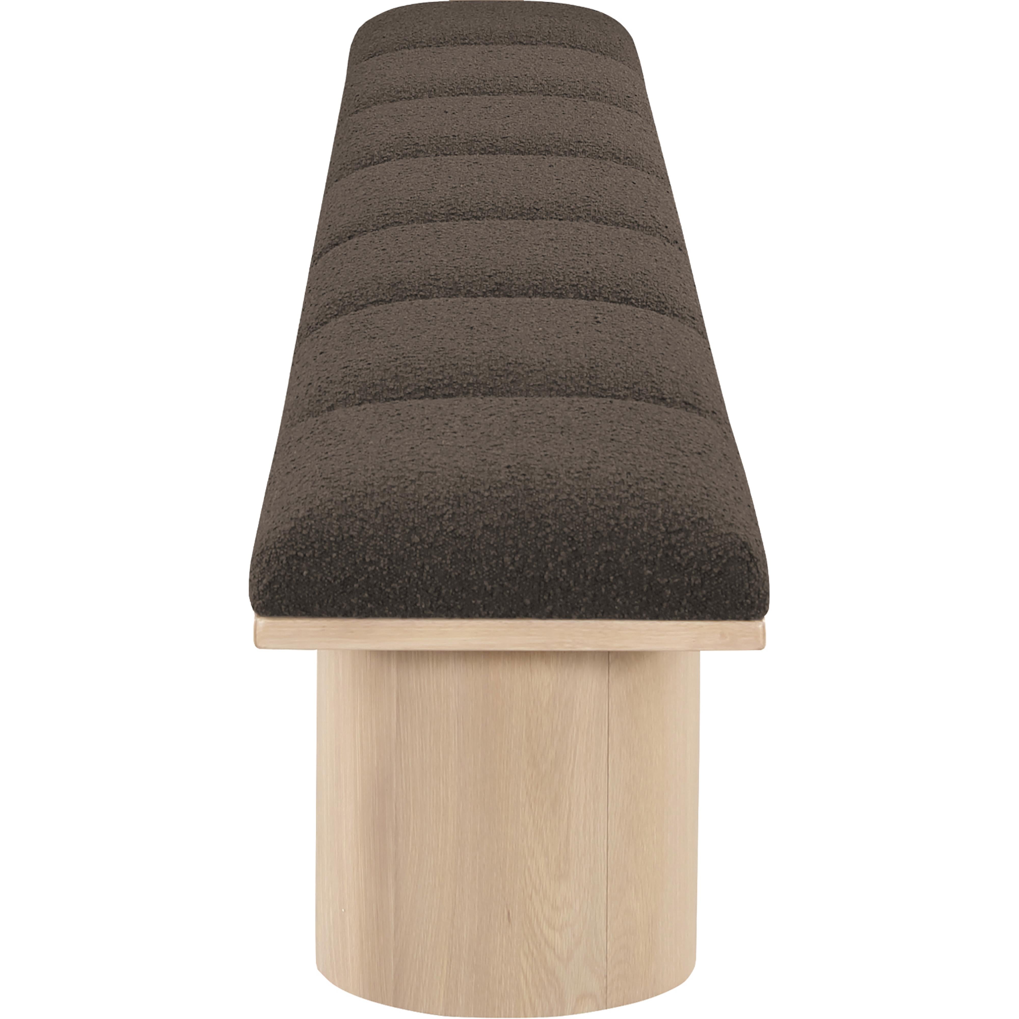 Meridian Pavilion Brown Boucle Fabric Bench
