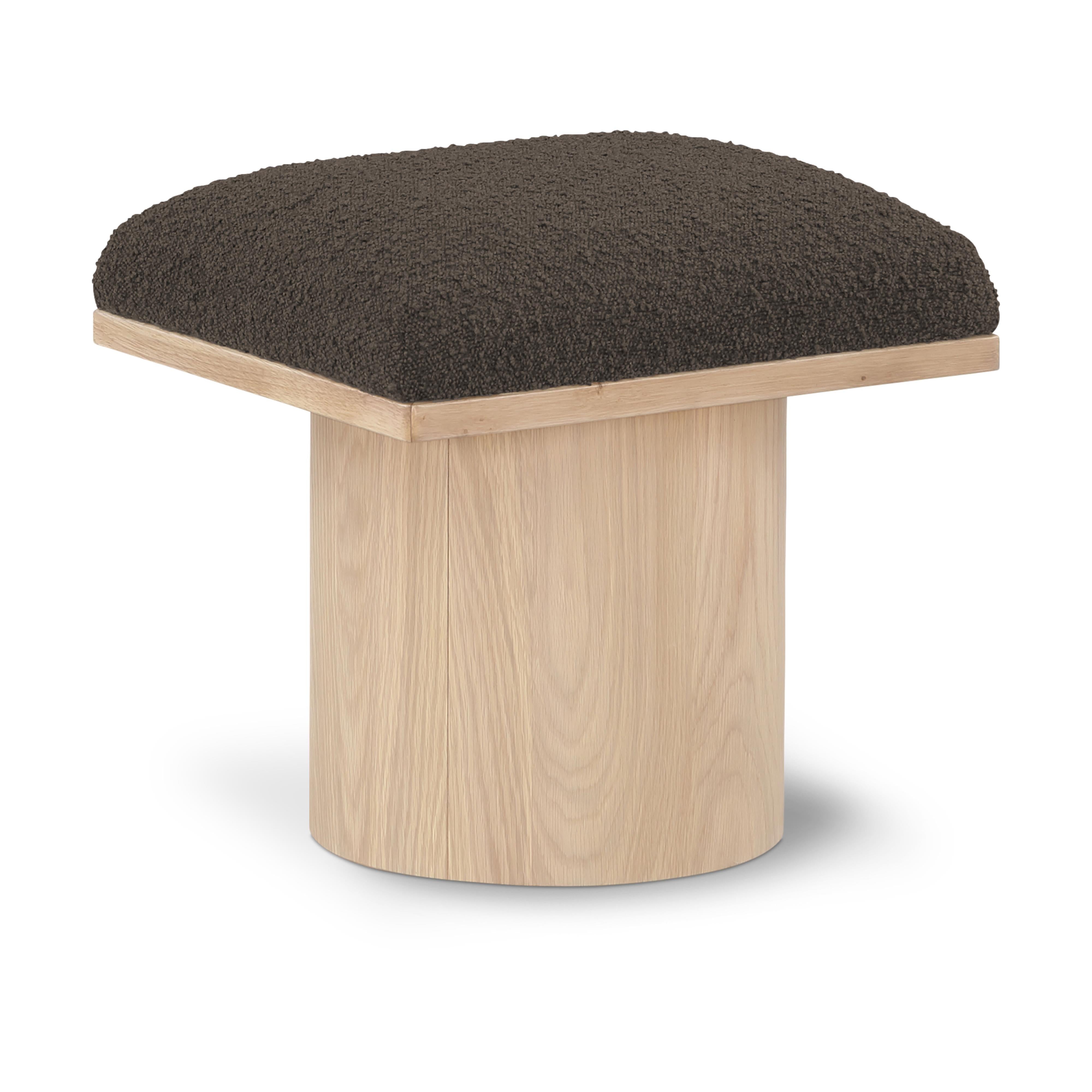 Meridian Pavilion Brown Boucle Fabric Bench/Stool
