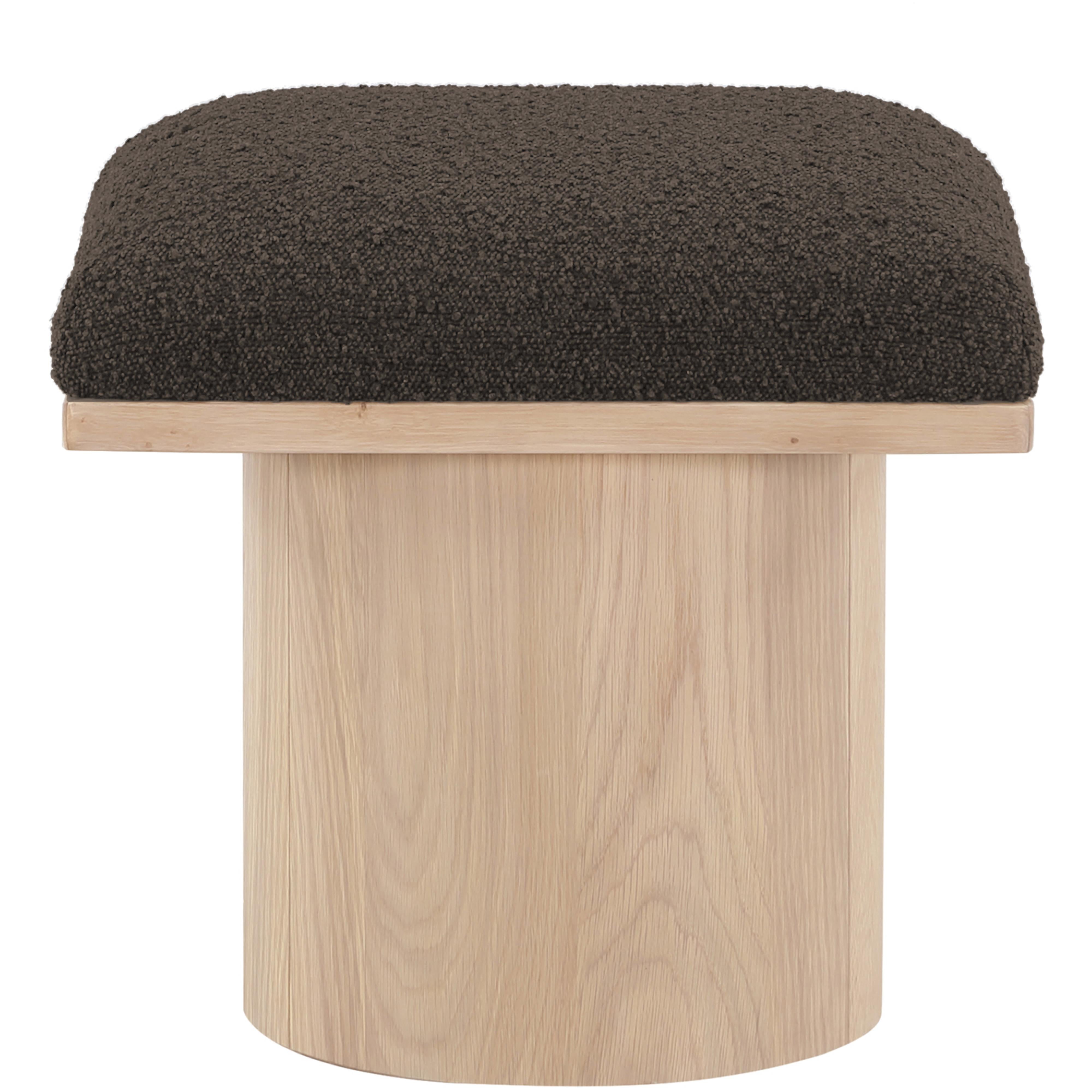 Meridian Pavilion Brown Boucle Fabric Bench/Stool