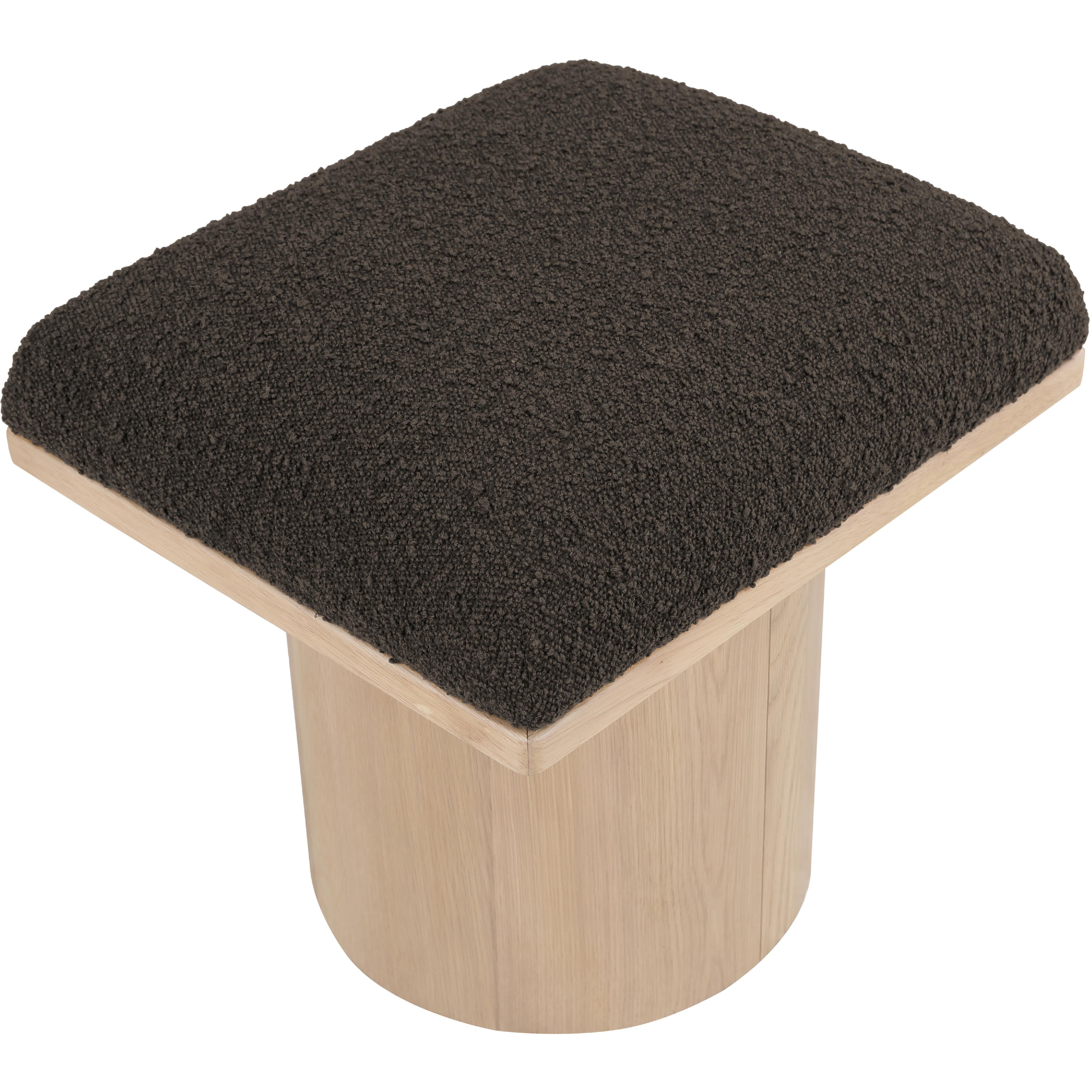 Meridian Pavilion Brown Boucle Fabric Bench/Stool