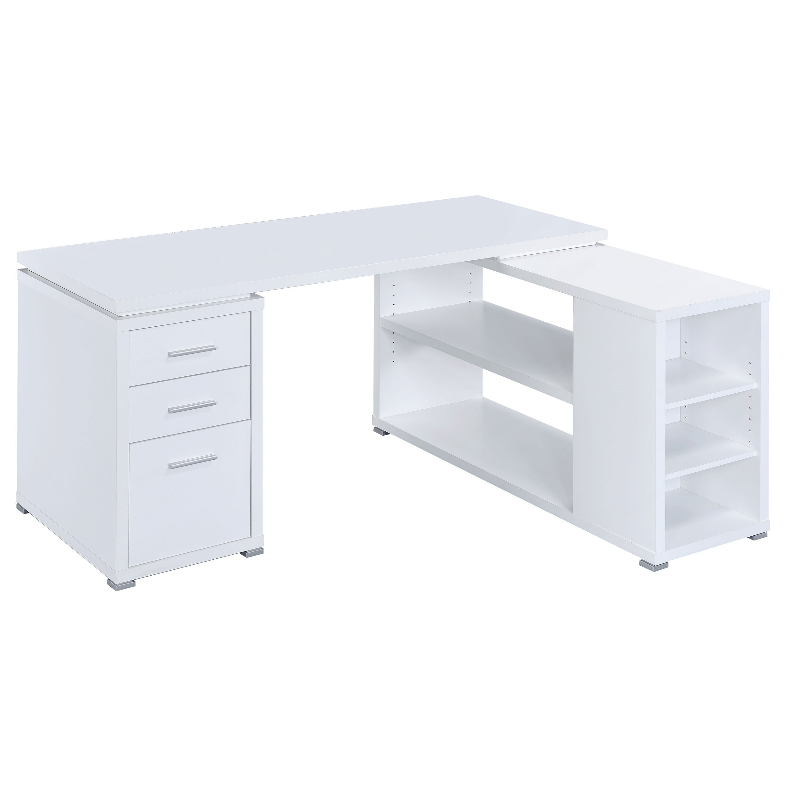 Yvette 60-inch 3-drawer L-Shape Computer Desk Cappuccino