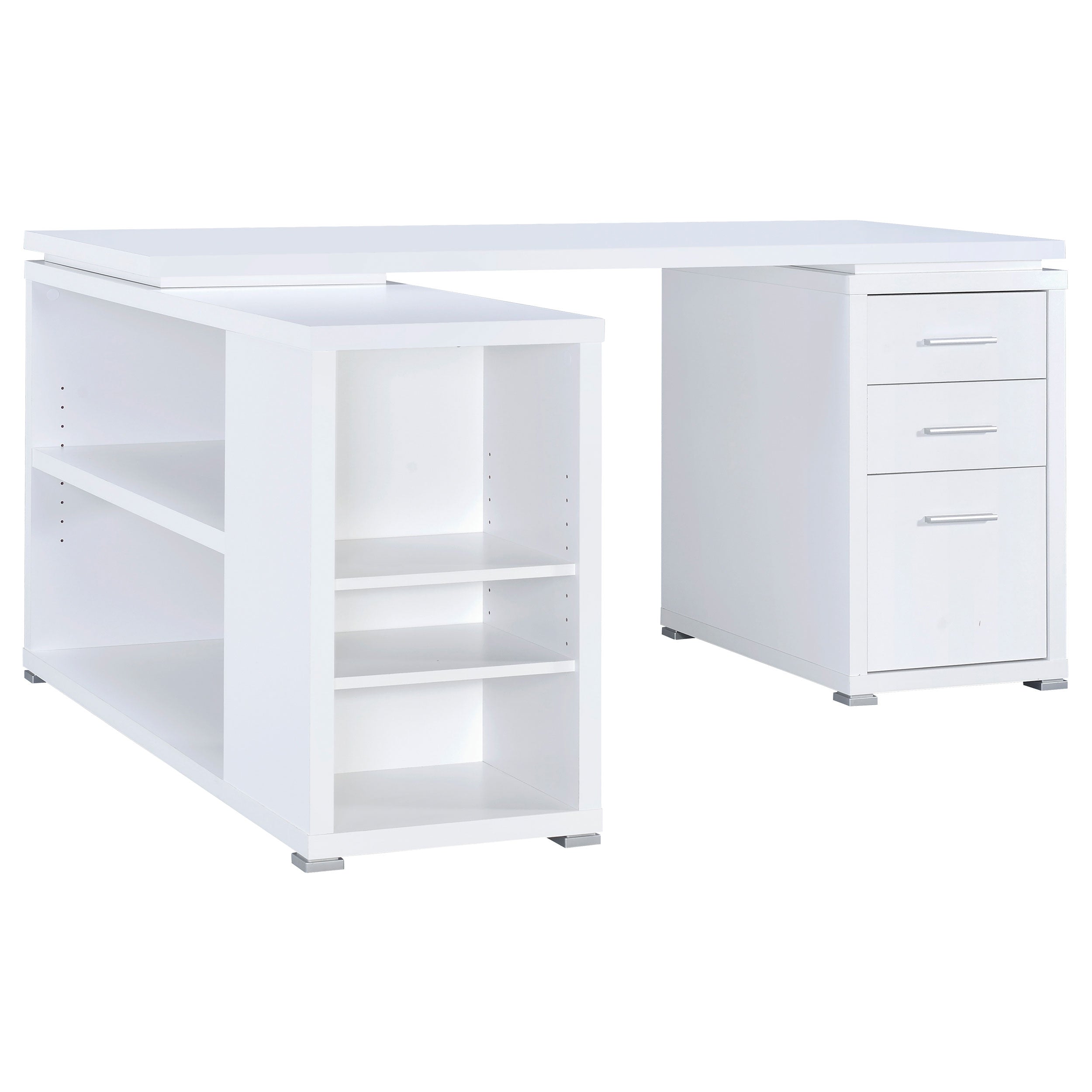 Yvette 60-inch 3-drawer L-Shape Computer Desk Cappuccino