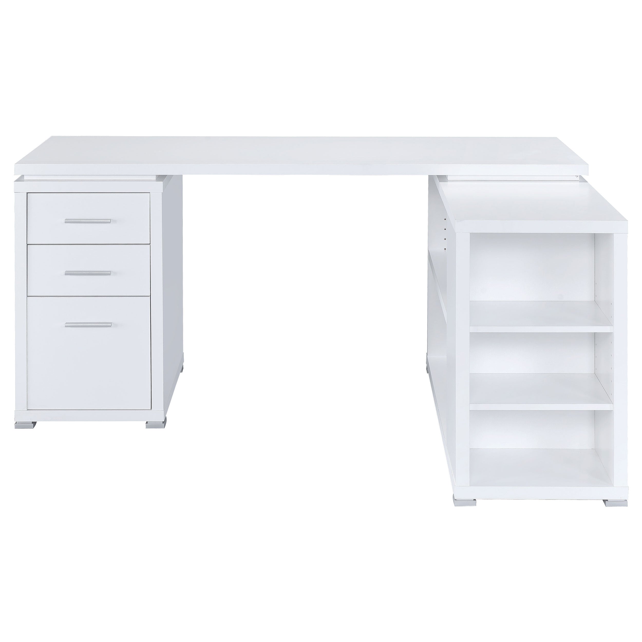 Yvette 60-inch 3-drawer L-Shape Computer Desk Cappuccino