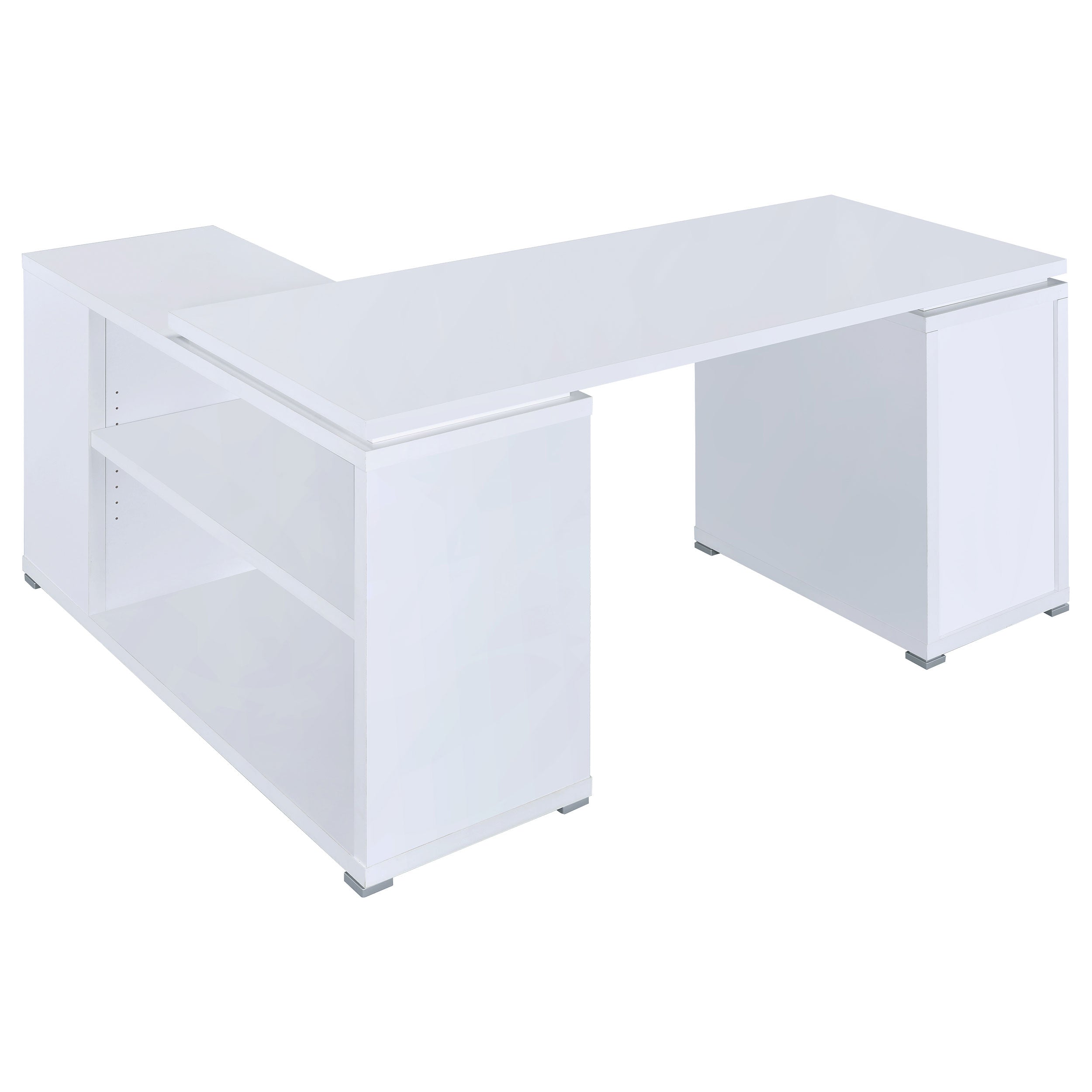 Yvette 60-inch 3-drawer L-Shape Computer Desk Cappuccino