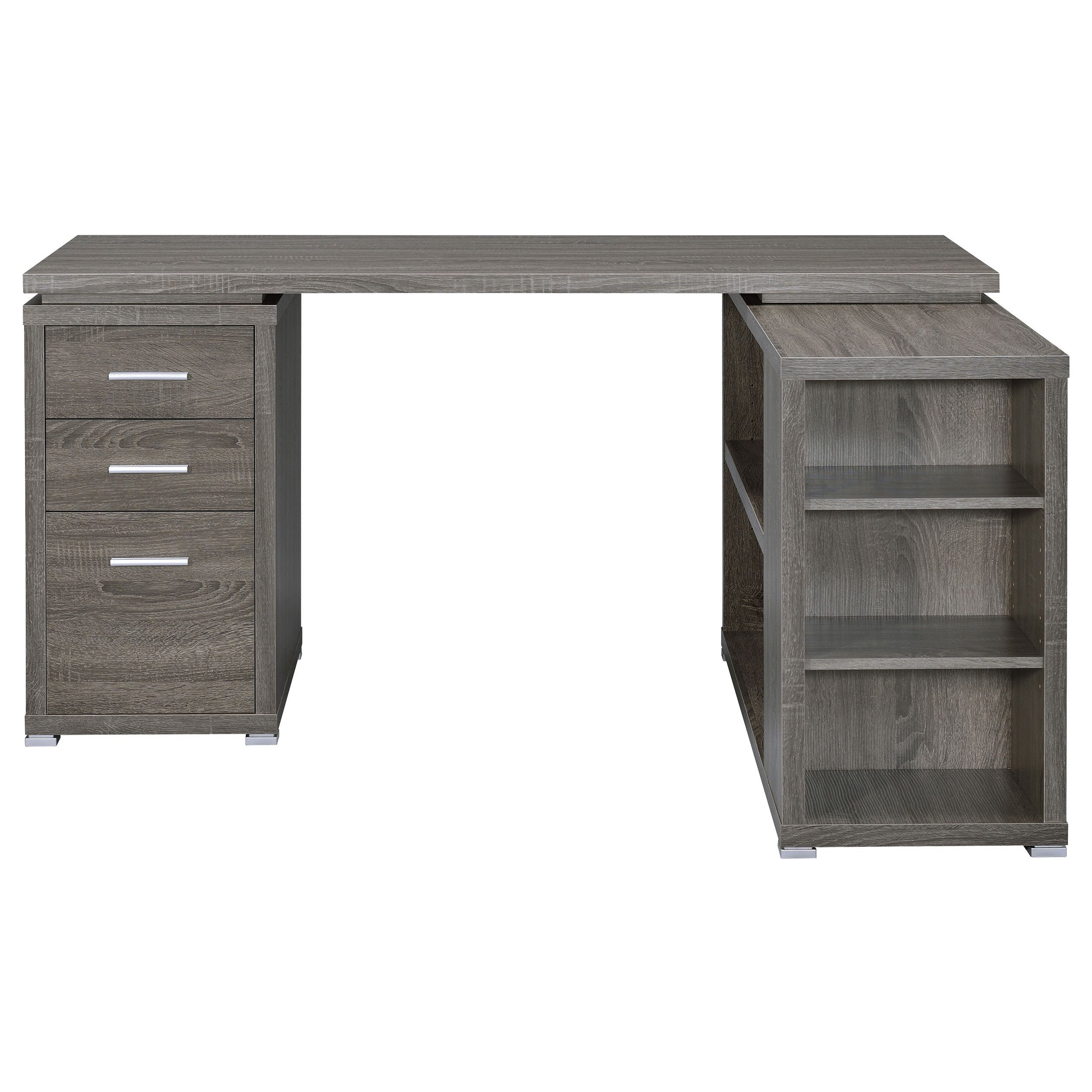 Yvette 60-inch 3-drawer L-Shape Computer Desk Cappuccino
