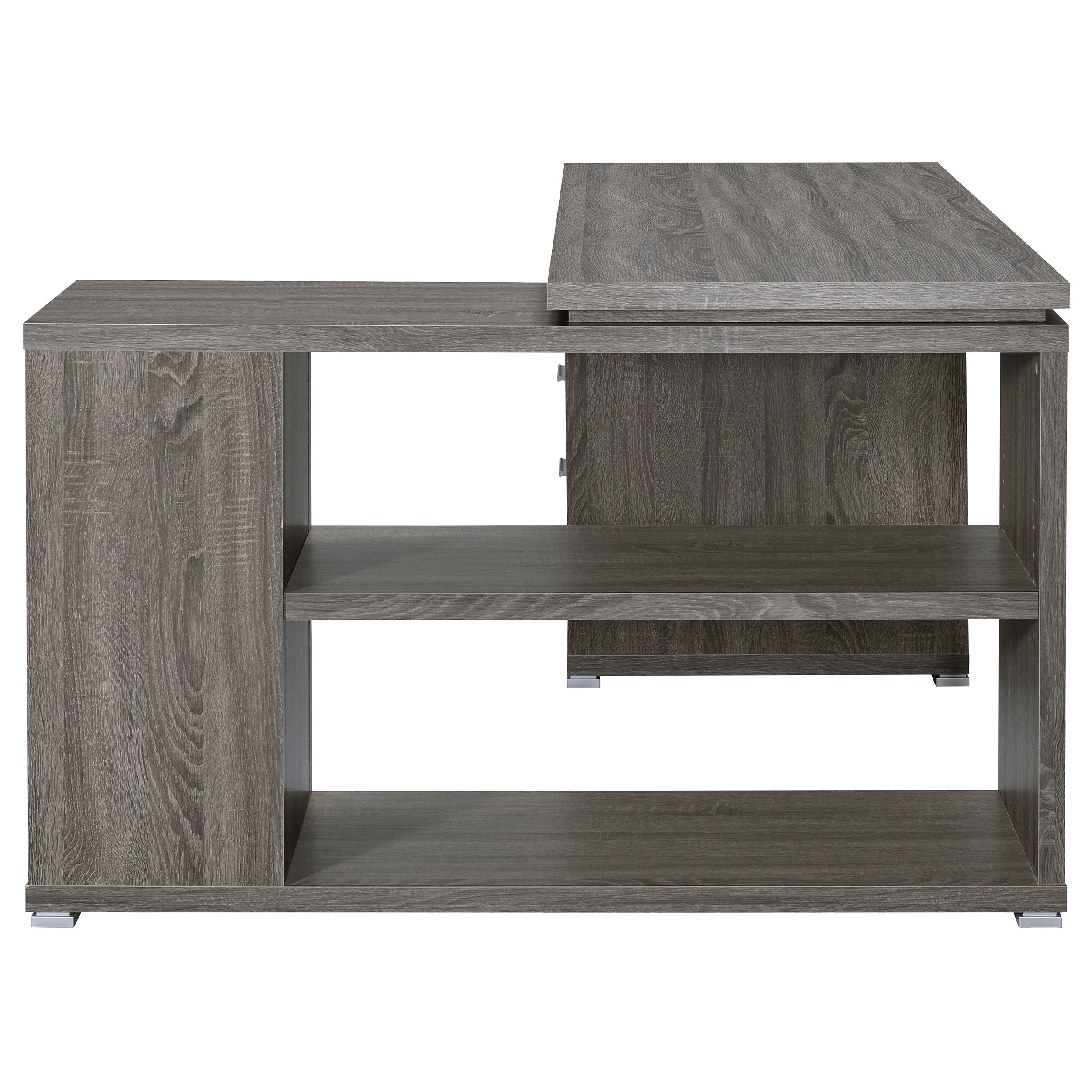 Yvette 60-inch 3-drawer L-Shape Computer Desk Cappuccino