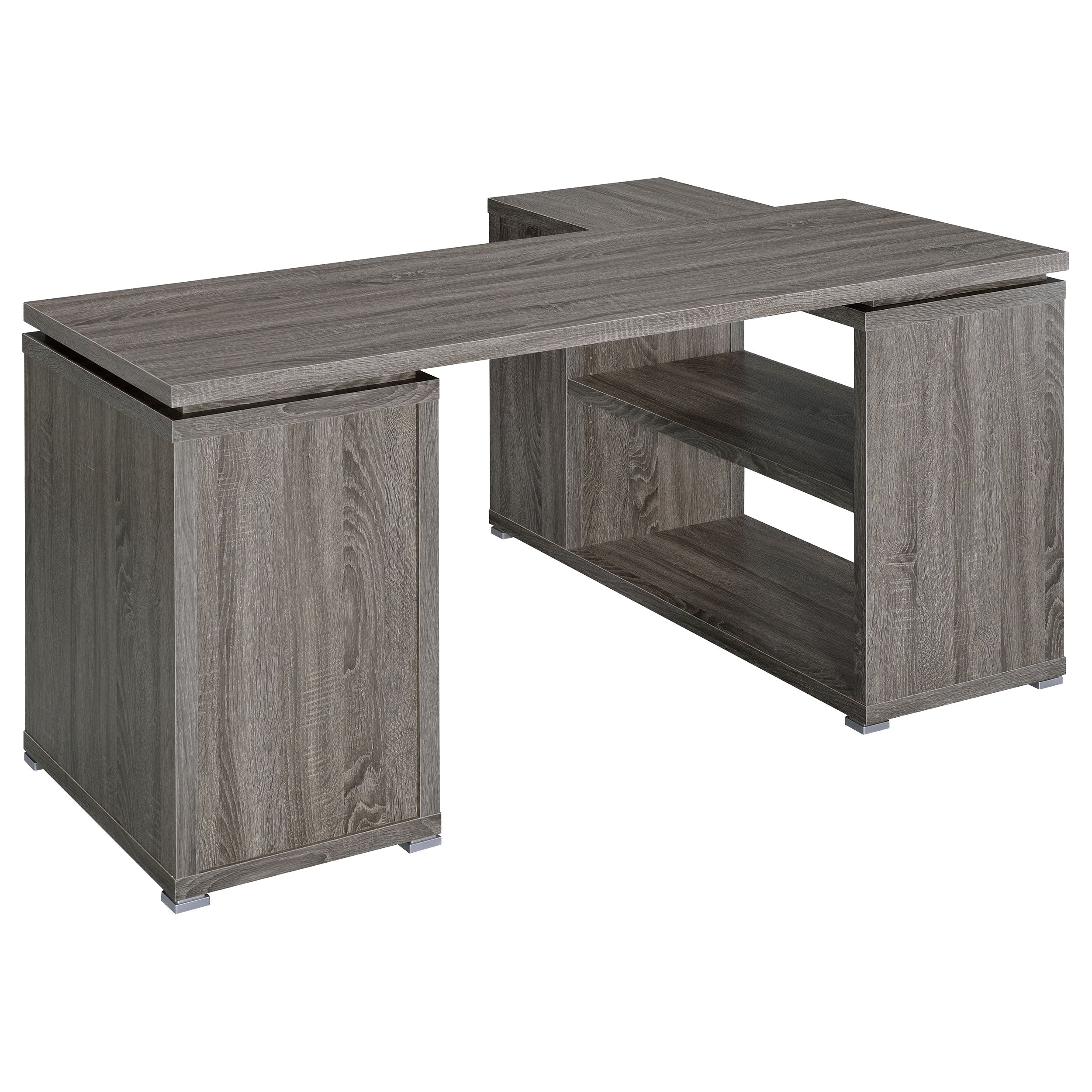 Yvette 60-inch 3-drawer L-Shape Computer Desk Cappuccino