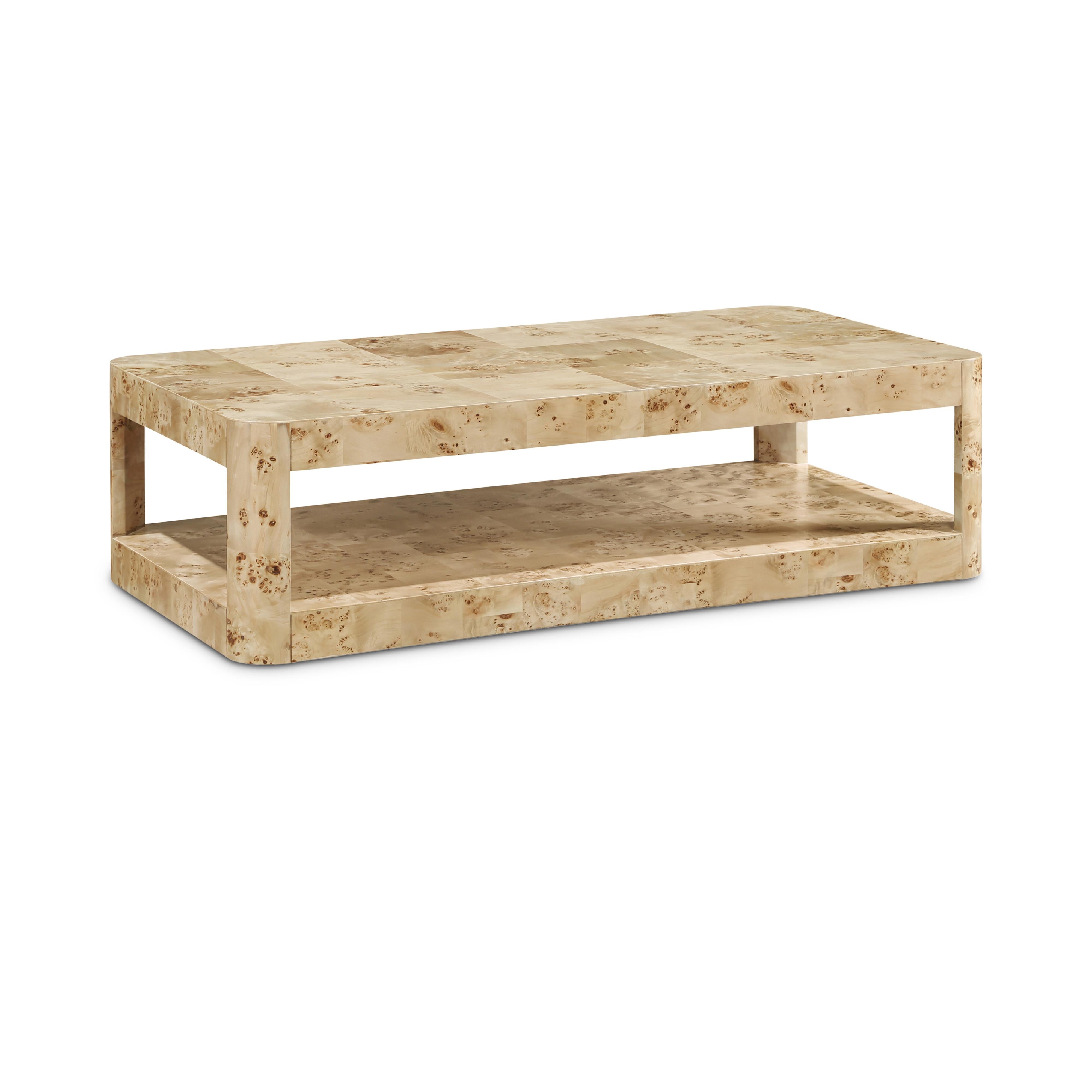Meridian Reeves Natural Burl Wood Coffee Table