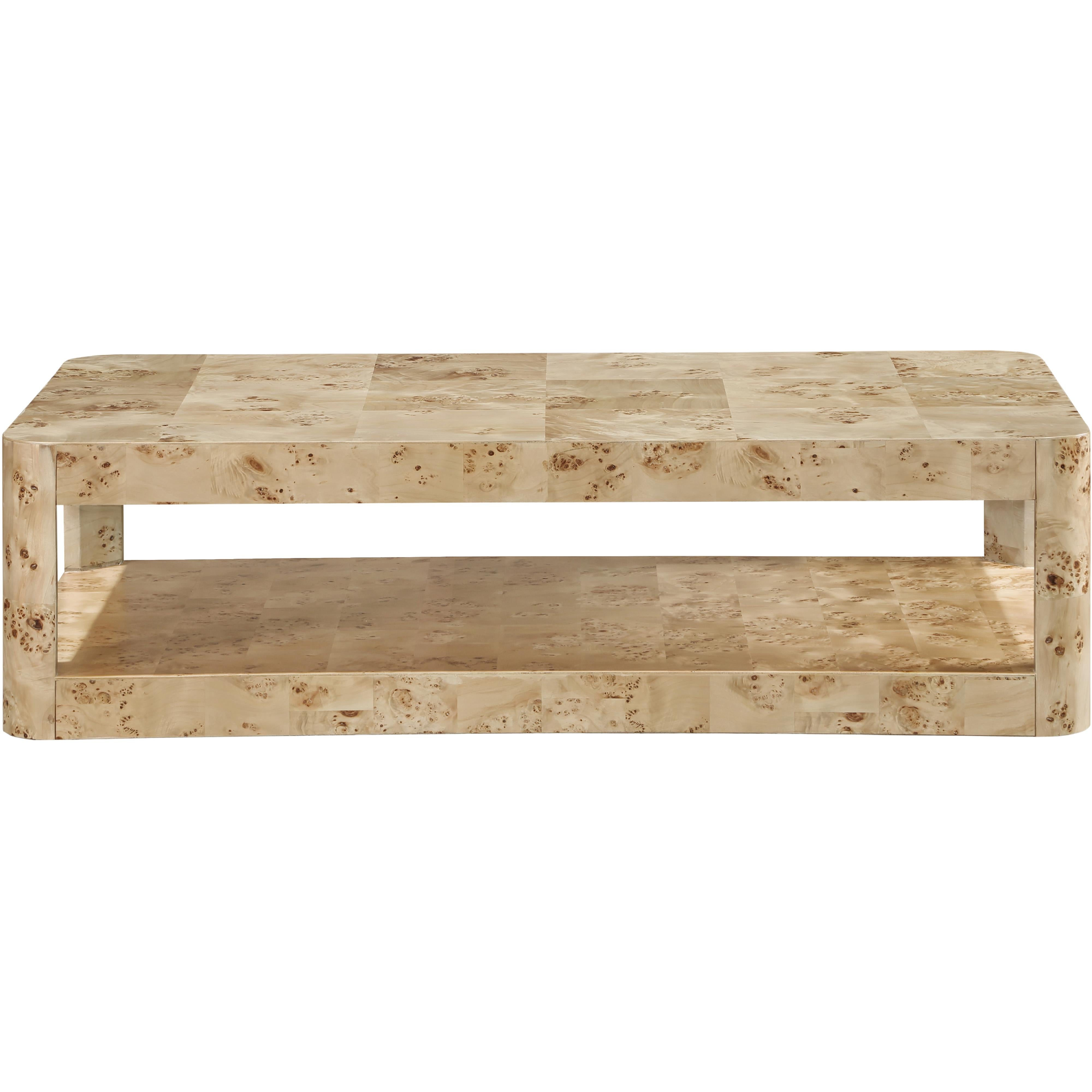 Meridian Reeves Natural Burl Wood Coffee Table