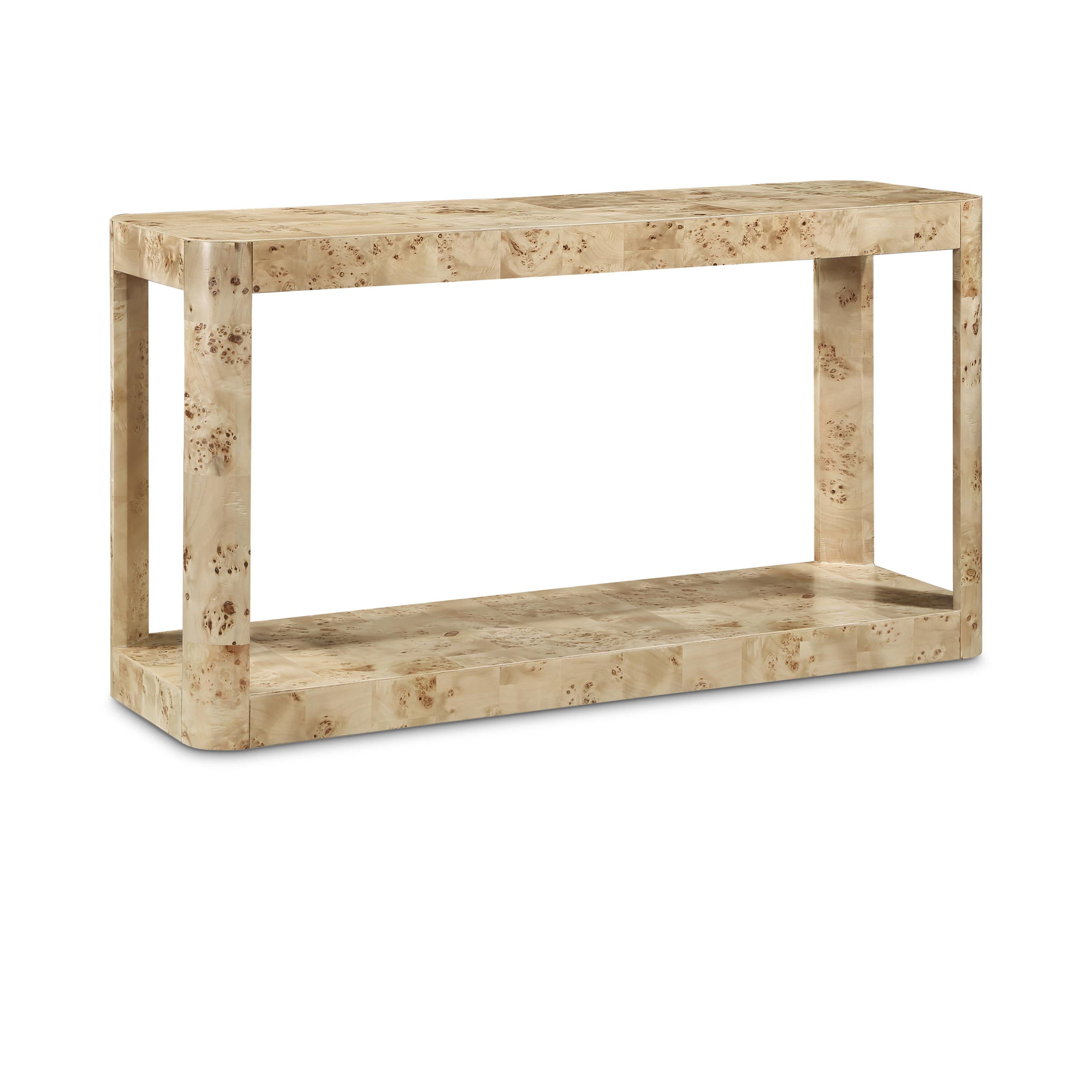 Meridian Reeves Natural Burl Wood Console Table