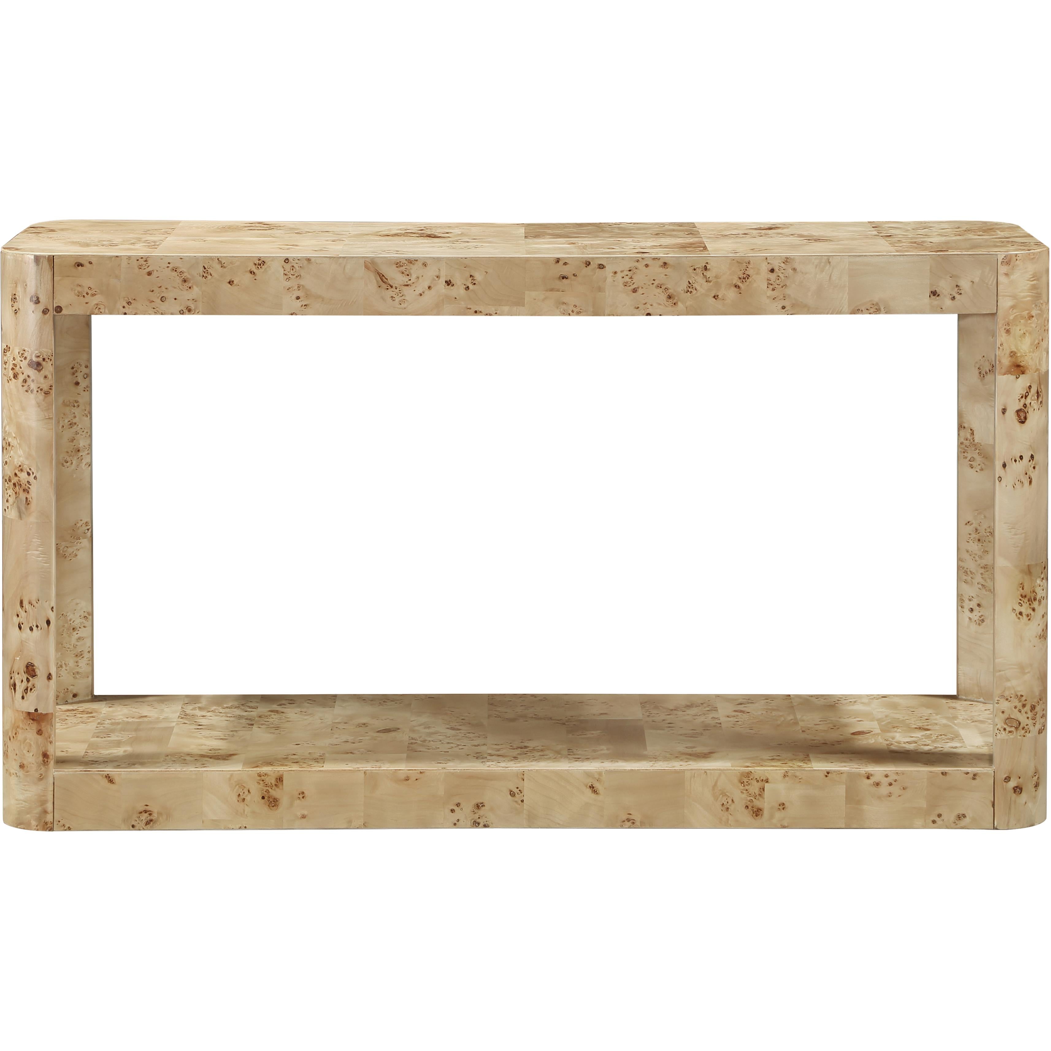 Meridian Reeves Natural Burl Wood Console Table