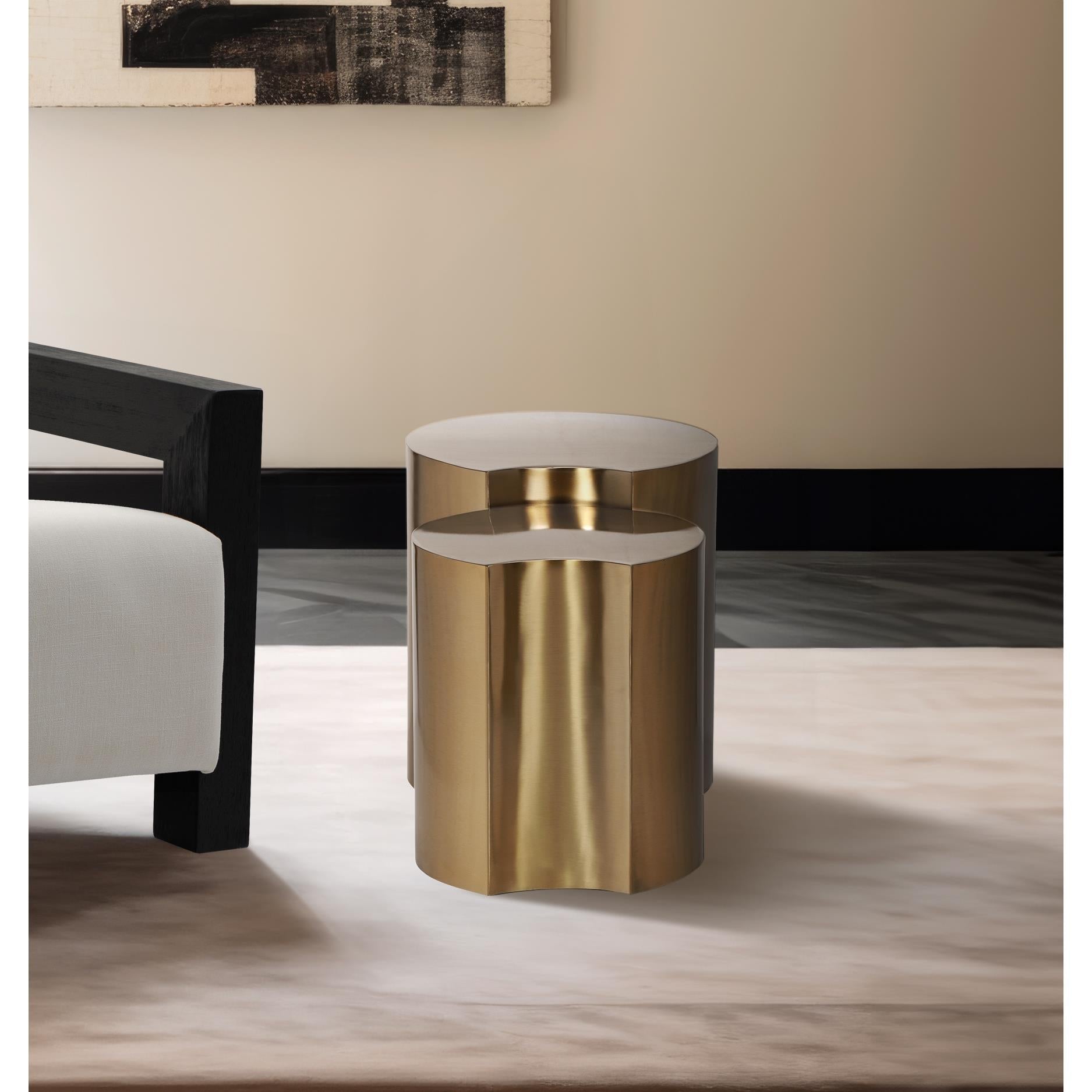 Meridian Dimple Gold End Table