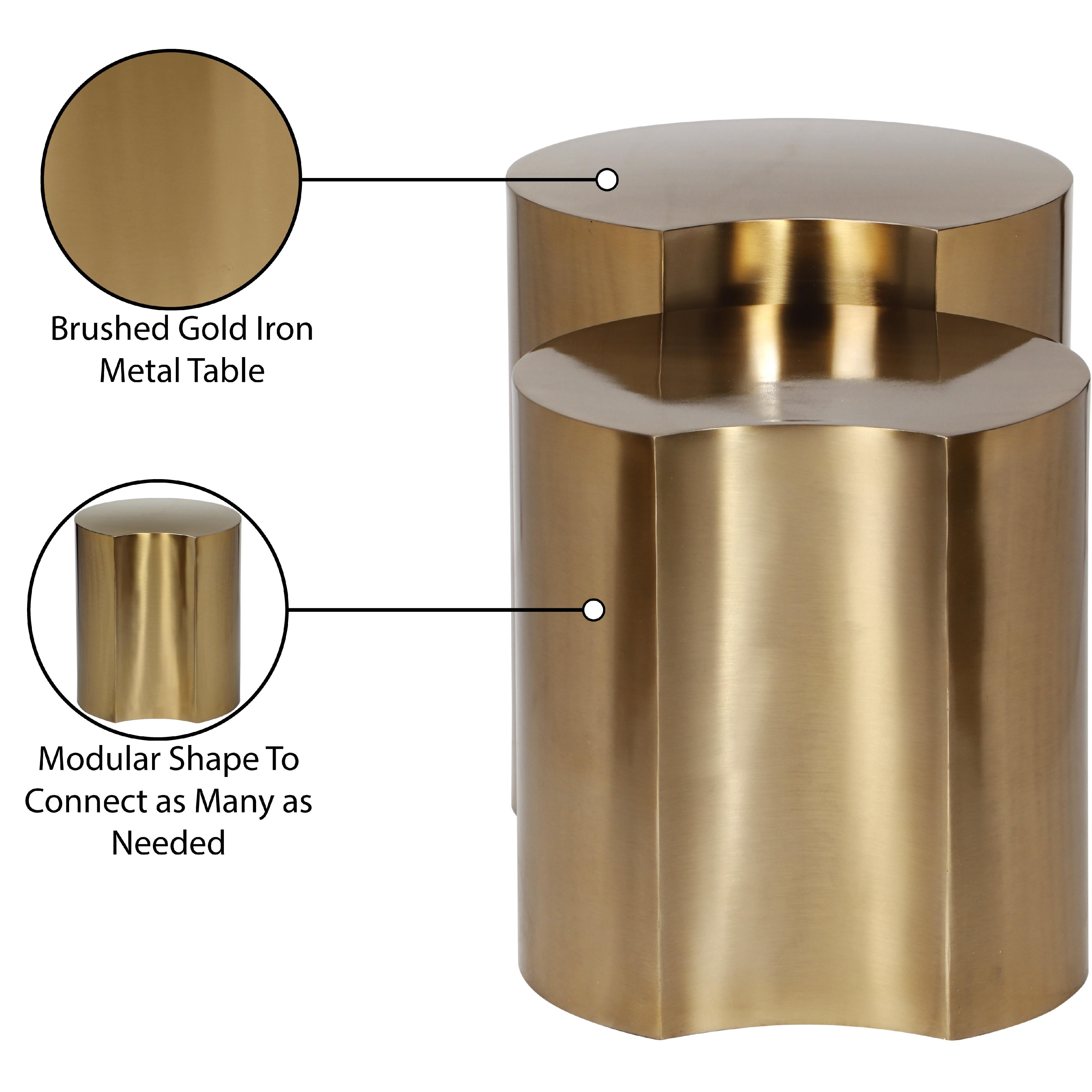 Meridian Dimple Gold End Table
