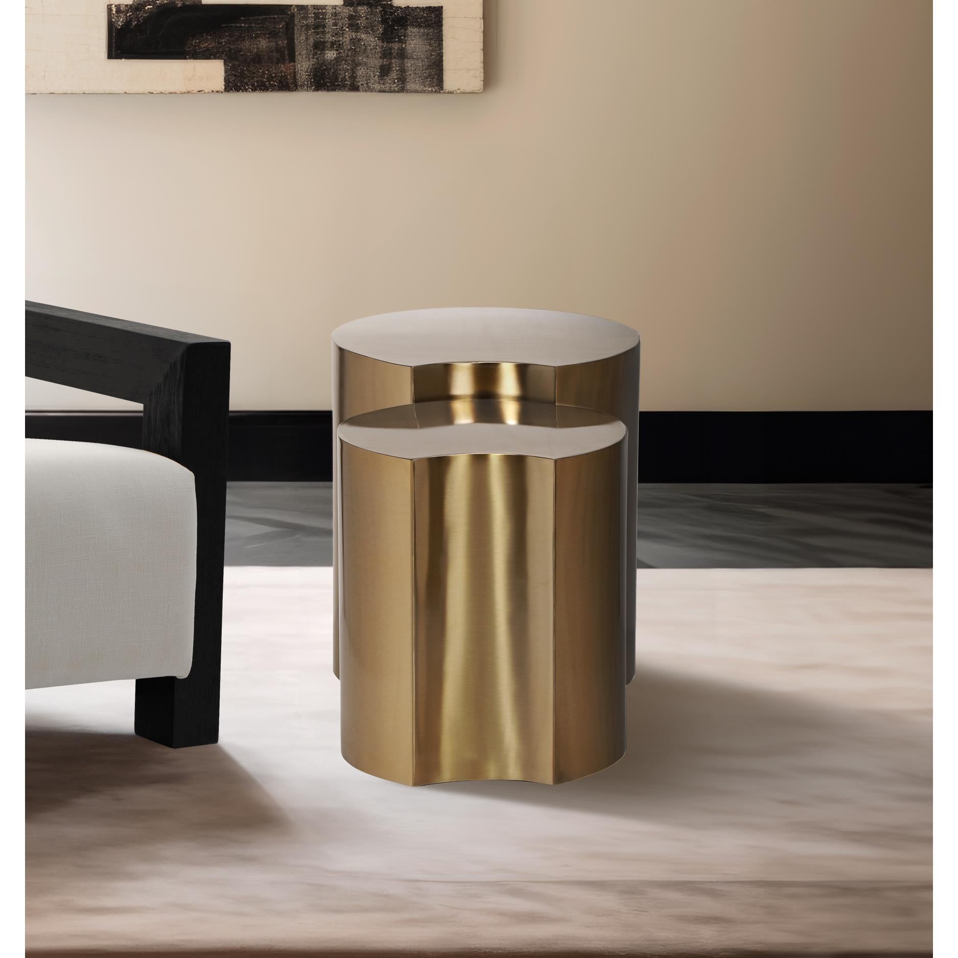 Meridian Dimple Gold End Table