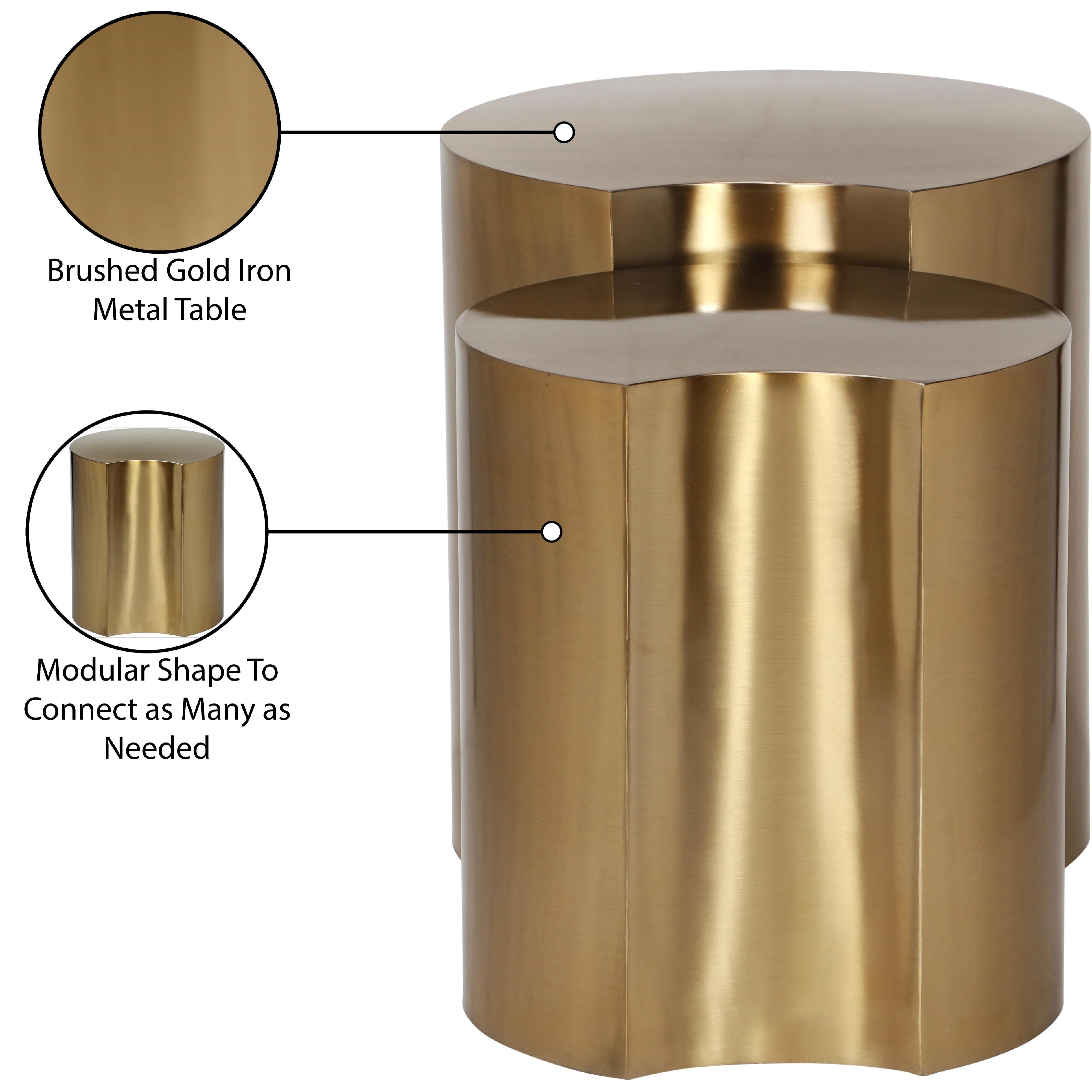 Meridian Dimple Gold End Table