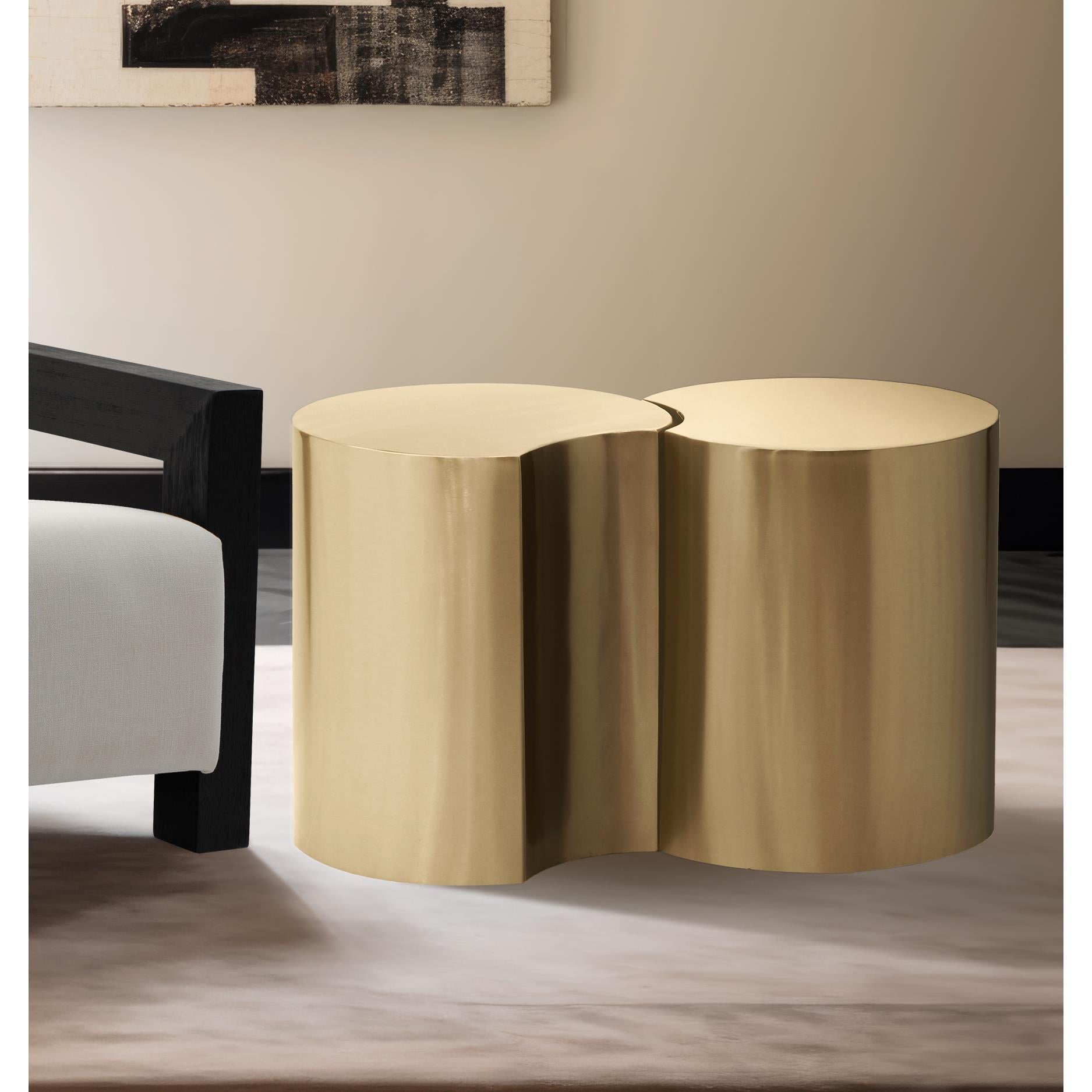 Meridian Dimple Gold End Table