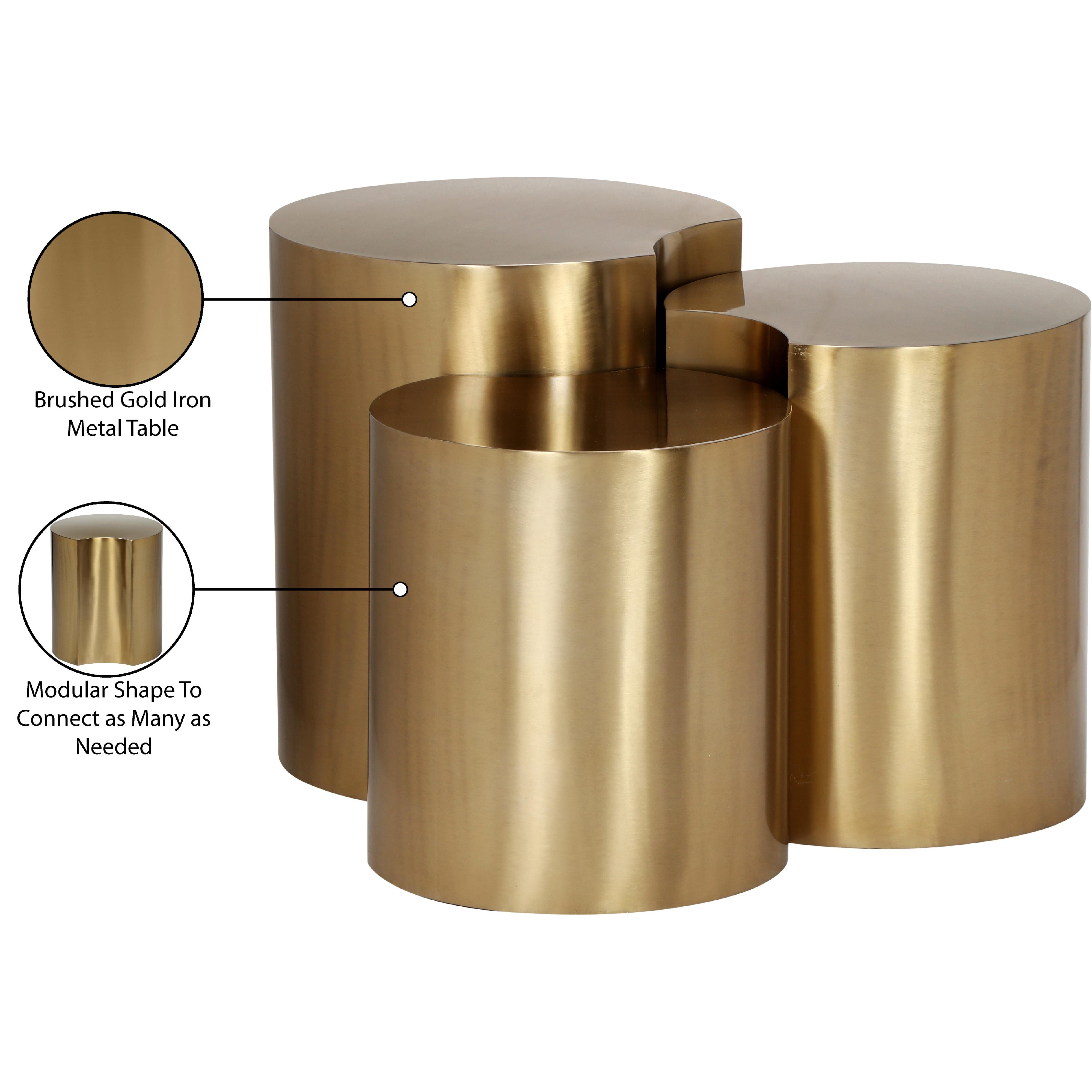 Meridian Dimple Gold End Table