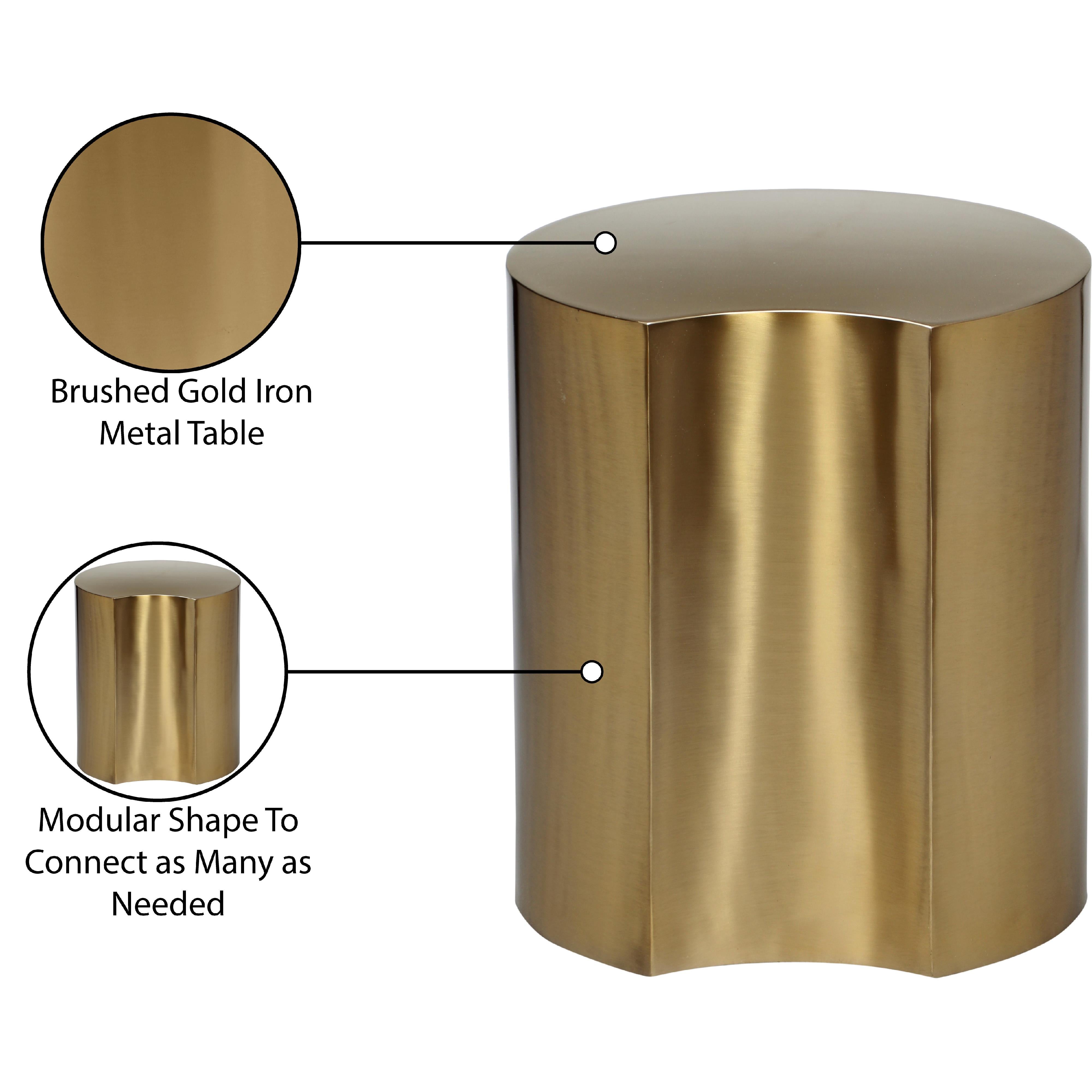 Meridian Dimple Gold End Table