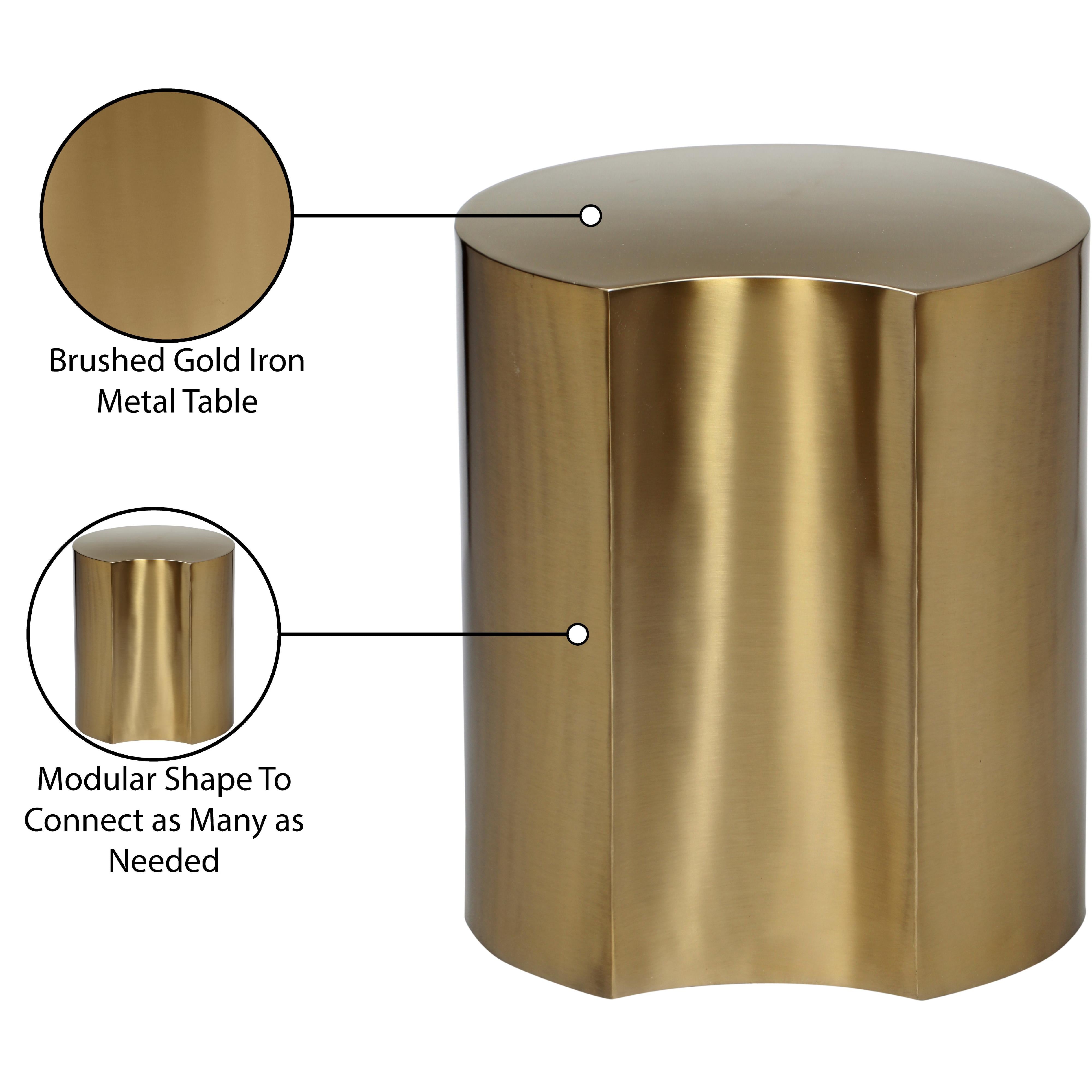 Meridian Dimple Gold End Table
