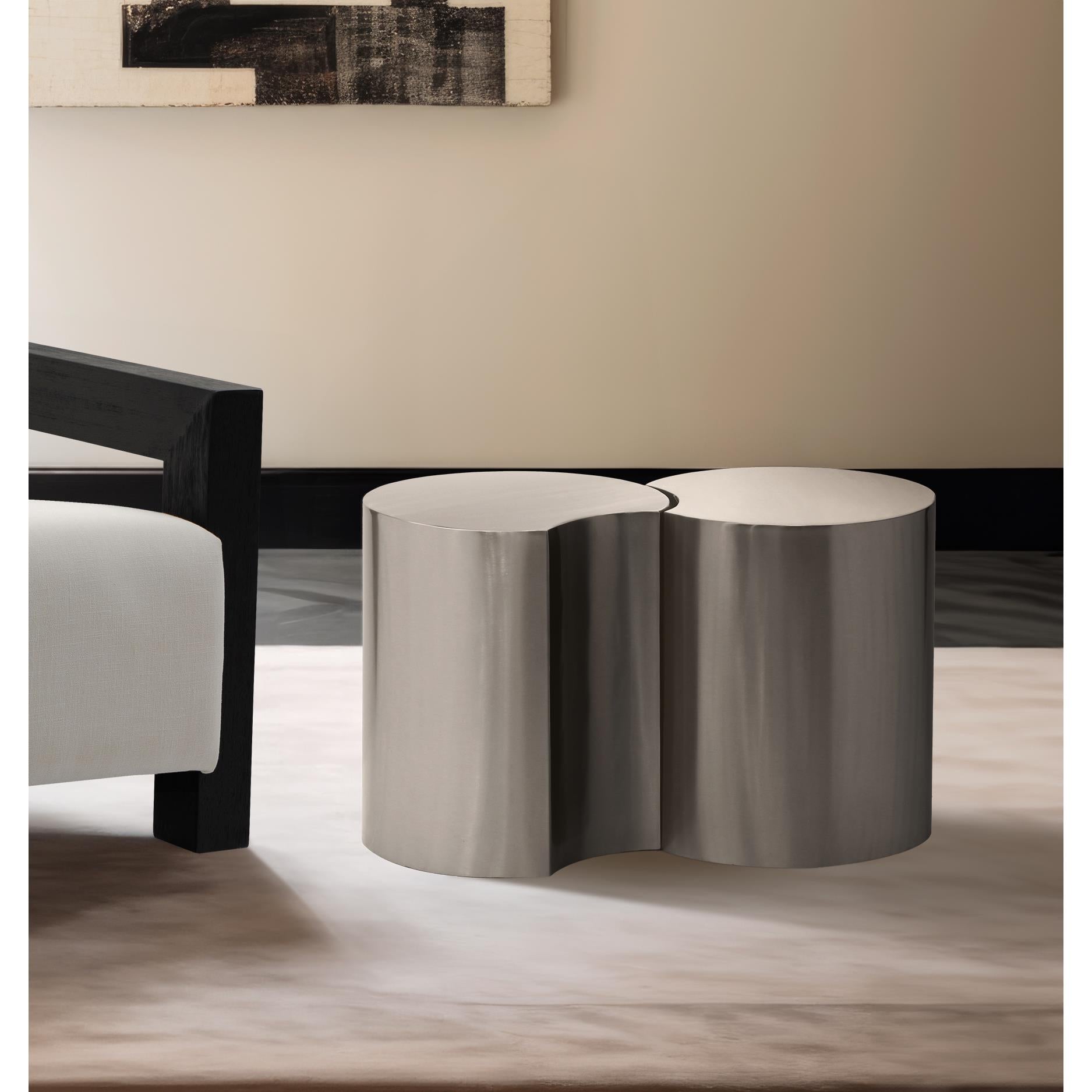 Meridian Dimple Silver End Table