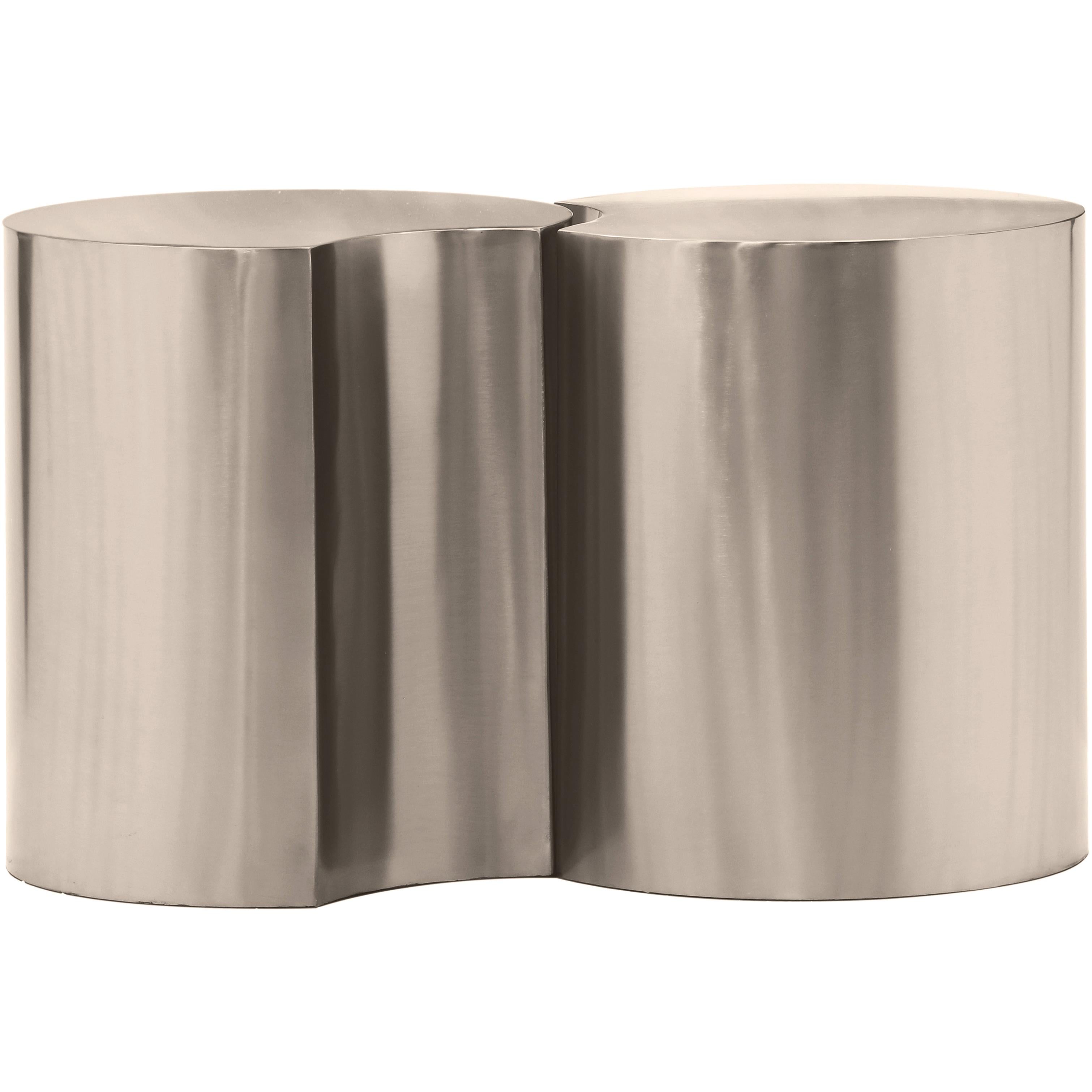 Meridian Dimple Silver End Table
